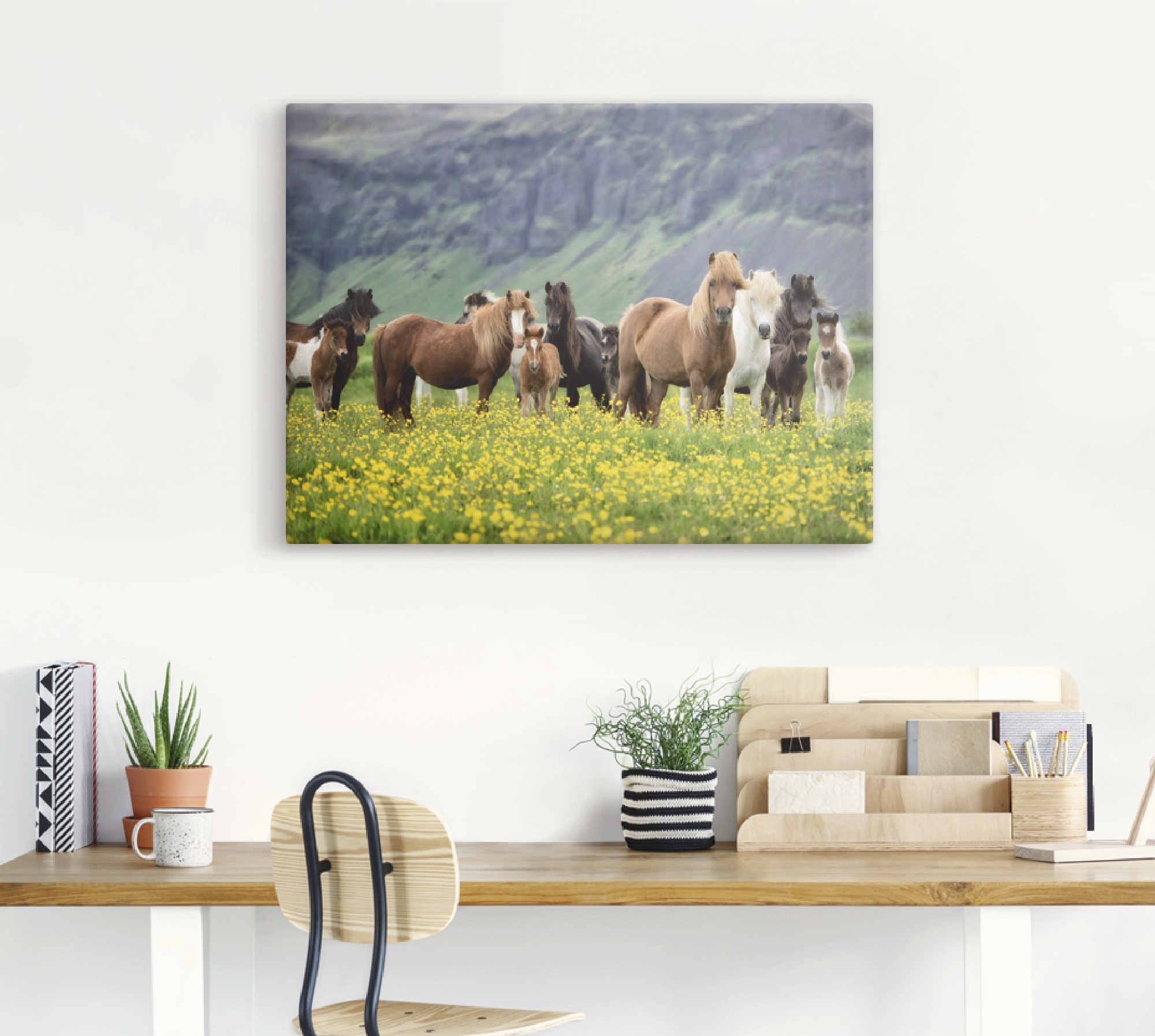 Artland Wandbild "Isländische Pferde VII" Haustiere 1 Stk. tlg. als Leinwan günstig online kaufen