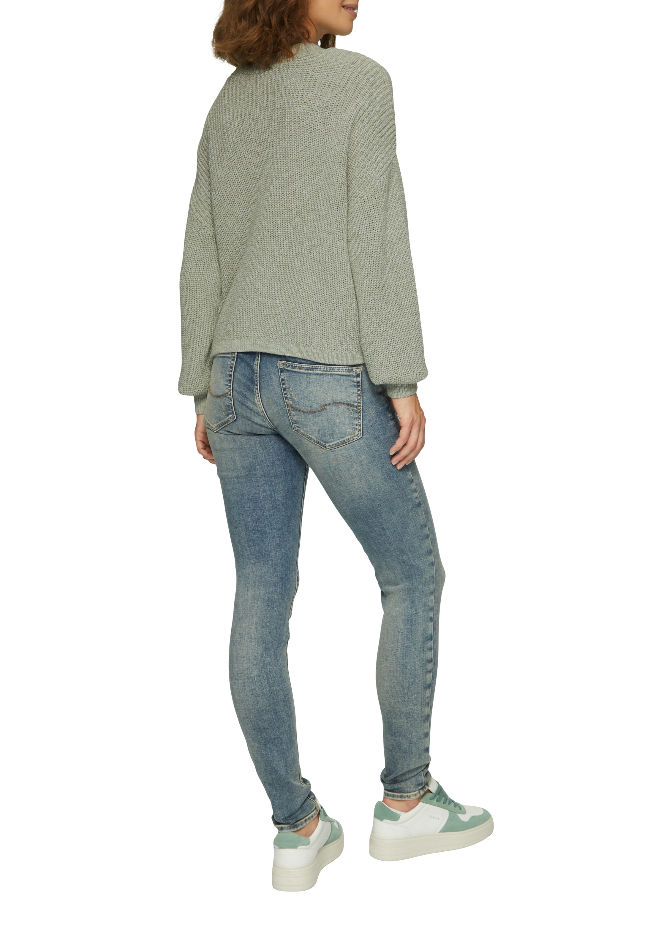 QS Strickjacke, mit Rippbündchen