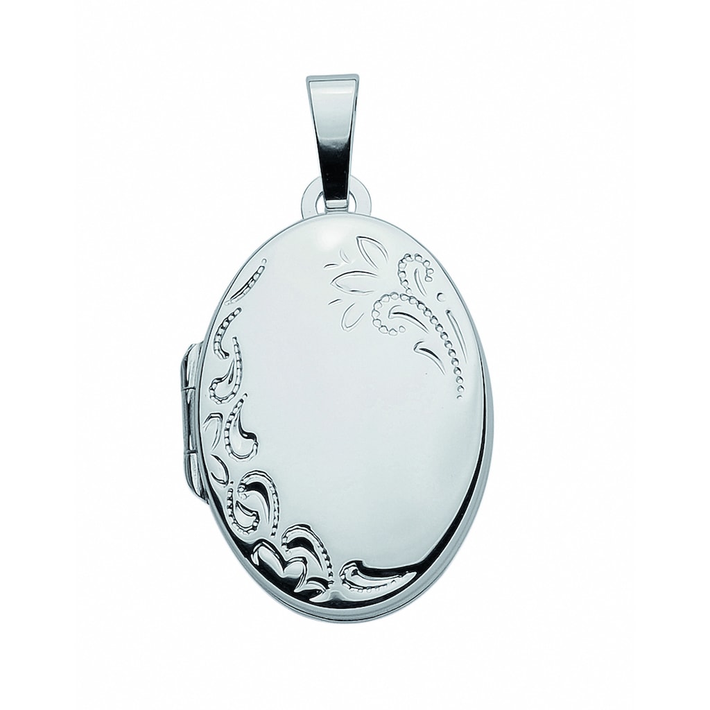 Adelia´s Kettenanhänger »Damen Weißgoldschmuck 585 Weißgold Medaillon Anhänger« 585 Gold Weißgoldschmuck für Damen Adelia´s Kettenanhänger »Damen Weißgoldschmuck 585 Weißgold Medaillon Anhänger« 585 Gold Weißgoldschmuck für Damen