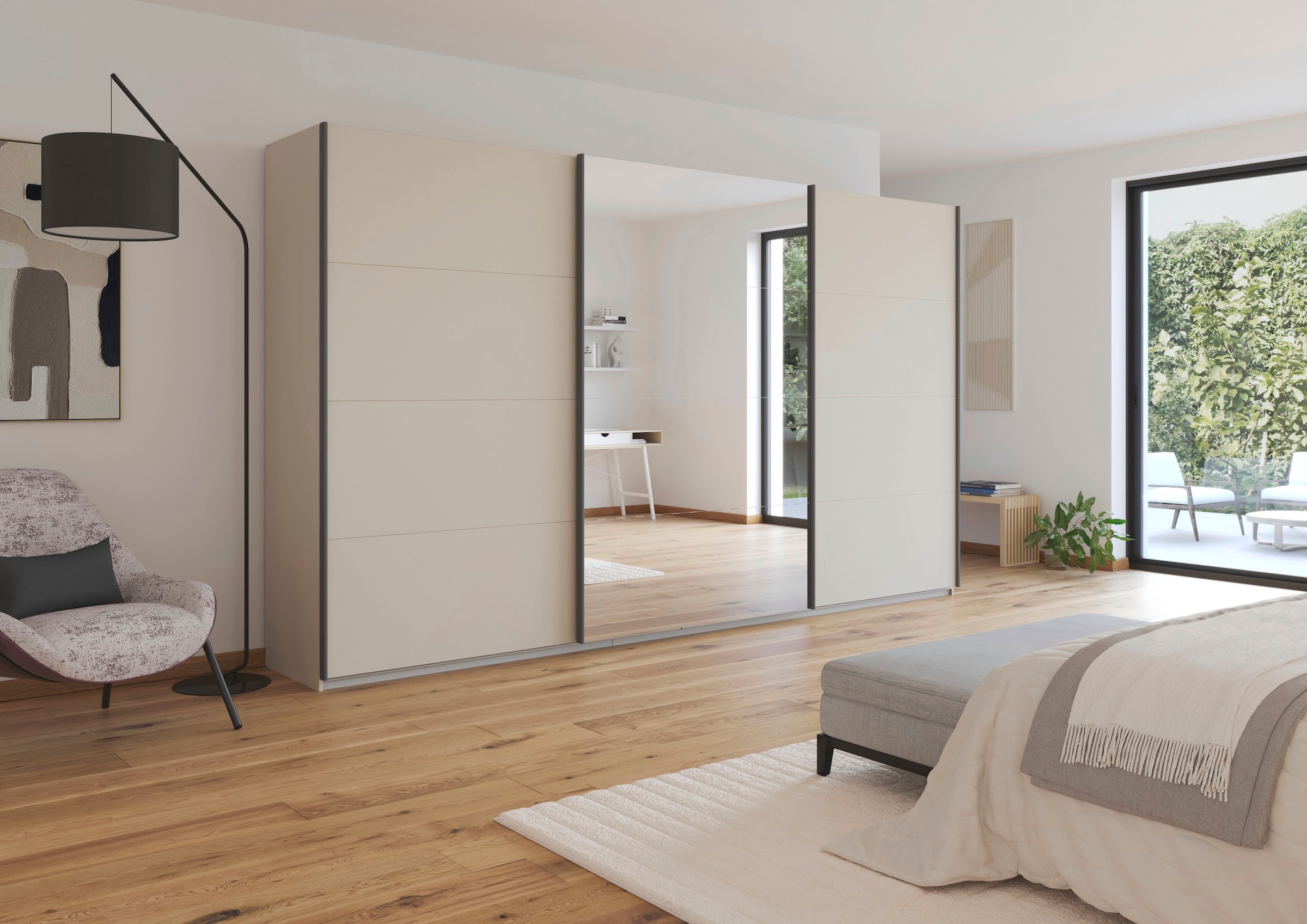 rauch Schwebetürenschrank »Kleiderschrank Schrank OTTO´S CHOICE Garderobe AGORDO«, (in zwei Griff-Farben), Top Innenausstattung, in 4 Breiten und 2 Höhen MADE IN GERMANY