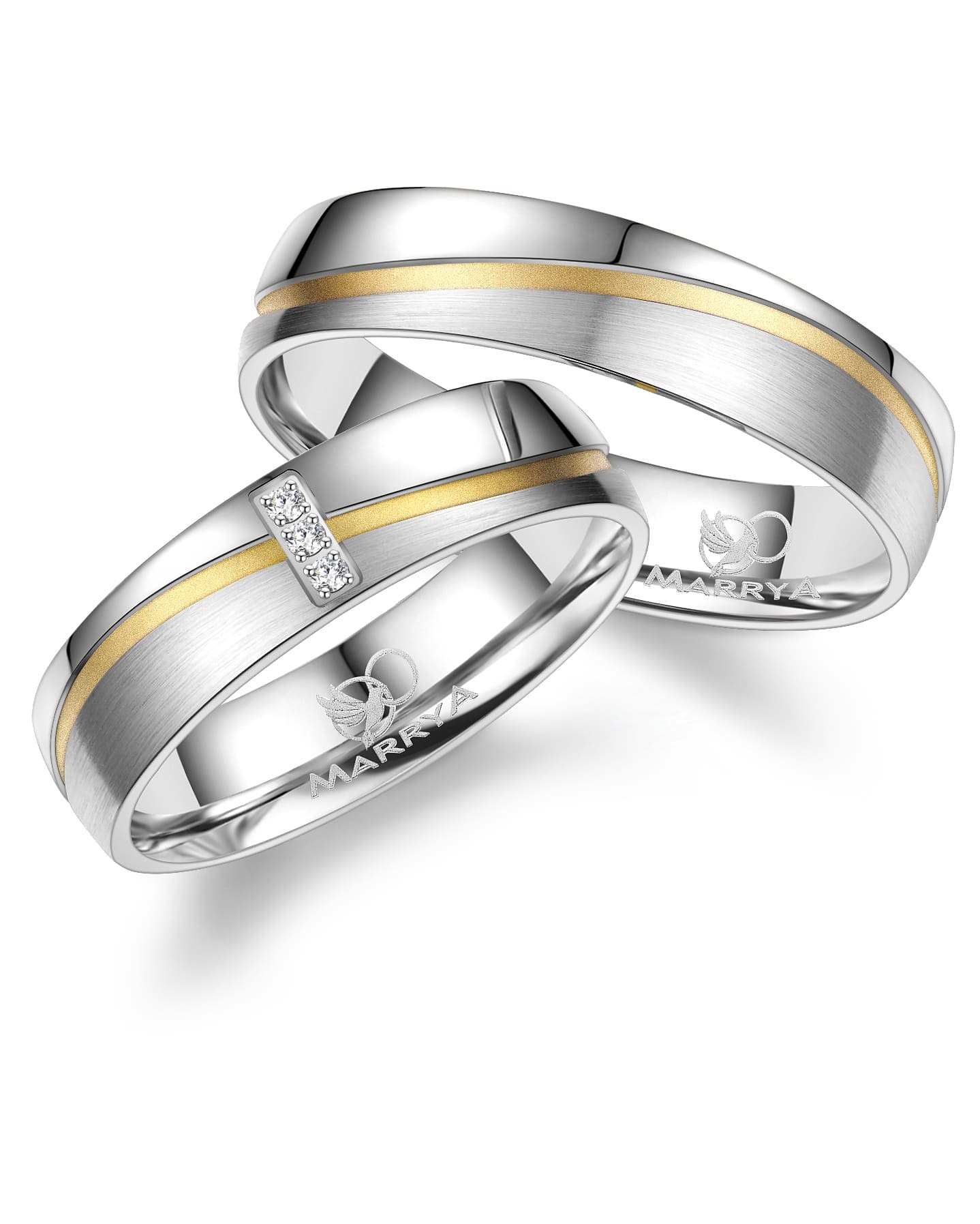 Marrya Partnerring »Edelstahl Ringe Trauringe Eheringe Partnerringe«