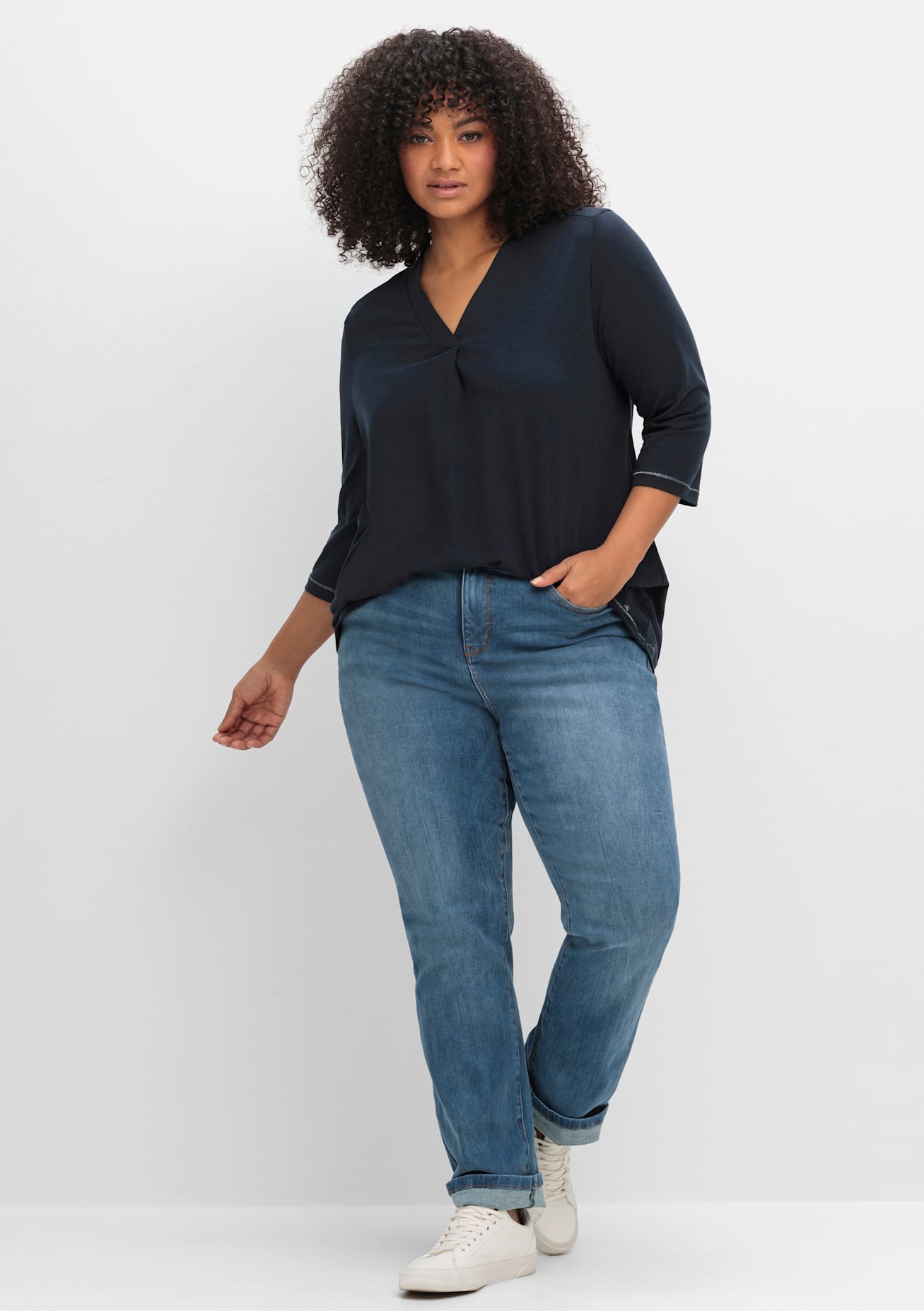 Sheego 3/4-Arm-Shirt "3/4-Arm-Shirt", (1 tlg.) günstig online kaufen