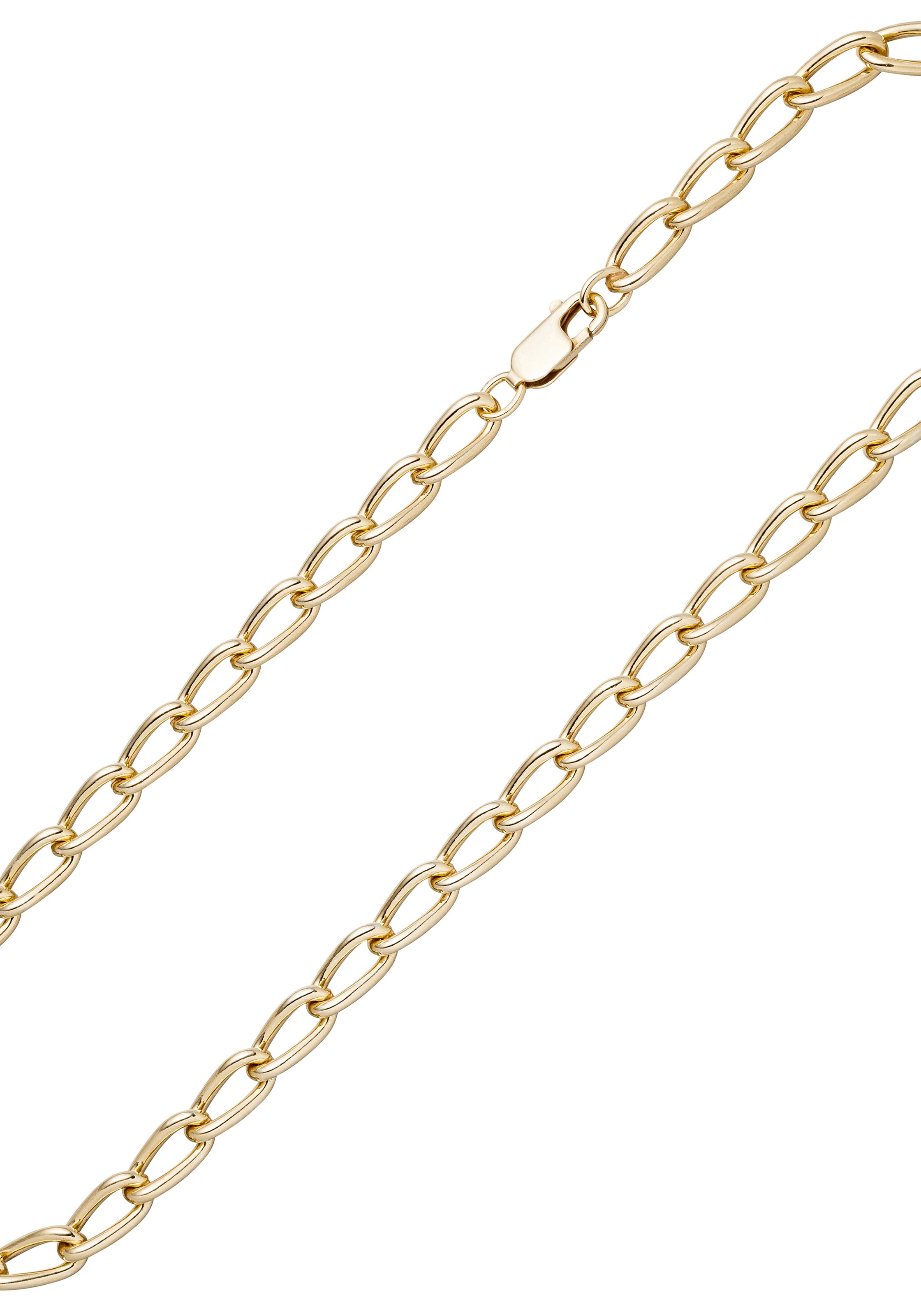 JOBO Damen Kette ohne Anhänger "Lang-Panzerkette 6,9 mm", Silber 925 (Sterlingsilber), L: 45goldfarben, Silber 925 (Sterlingsilber), Halsketten, 925