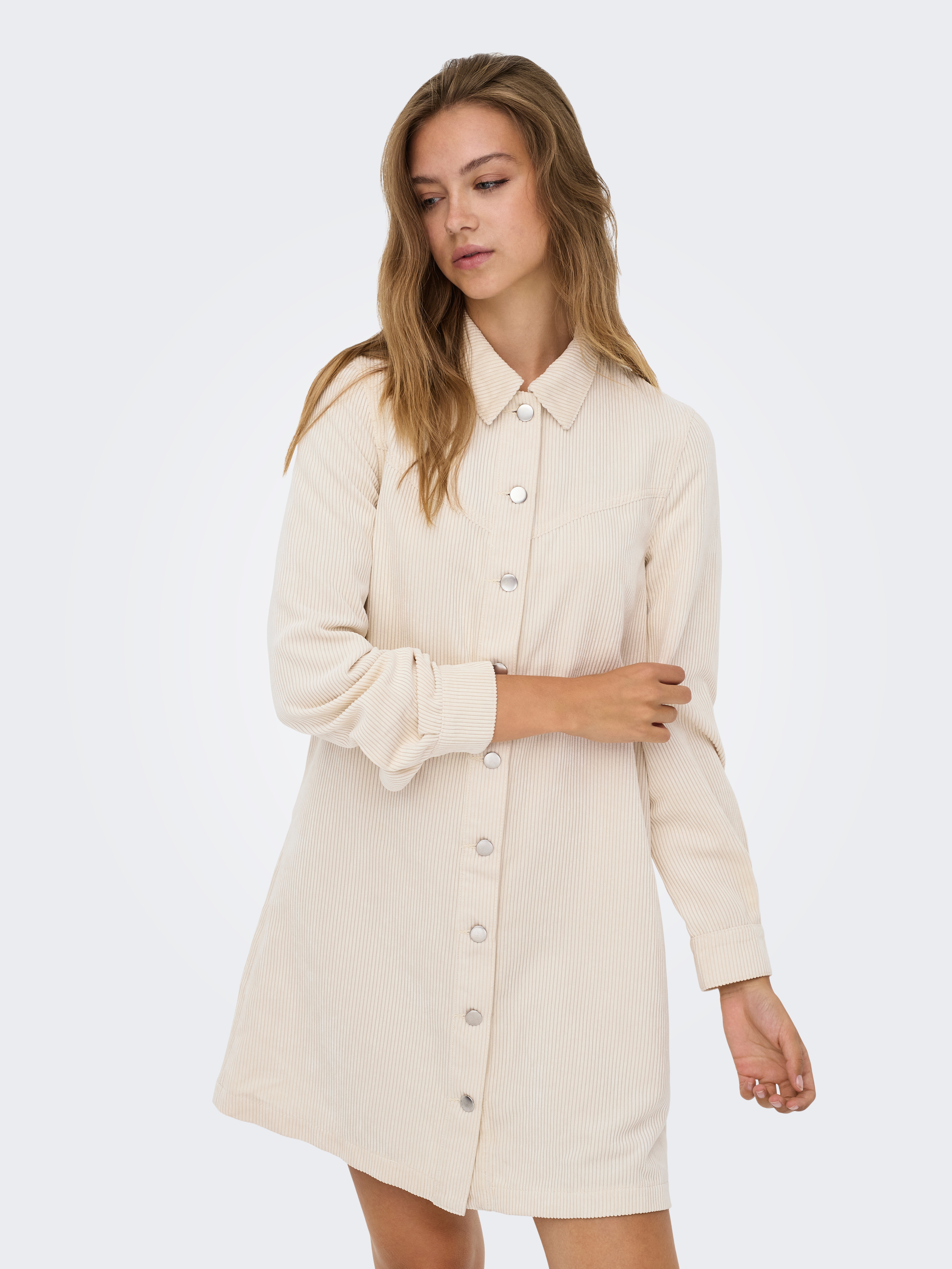 ONLY Cordkleid "ONLTRACY LS A-SHAPE CORD DRESS PNT" Materialmix, regular fit