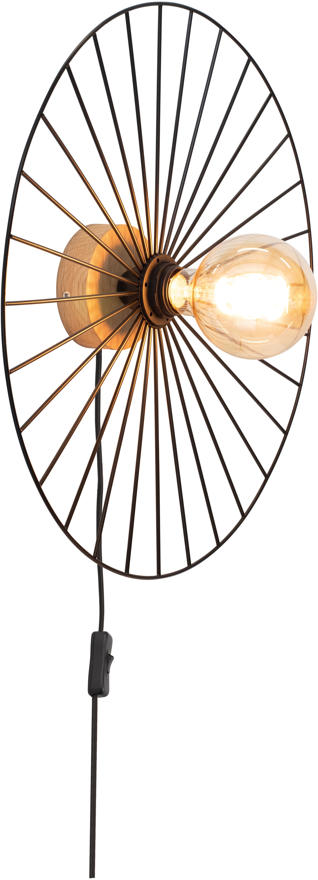 BAUR Wandleuchte 1 aus flammig-flammig, Dekorative LIGHTING | BRITOP Elementen Eichenholz mit Leuchte »Antonella«, Metall aus