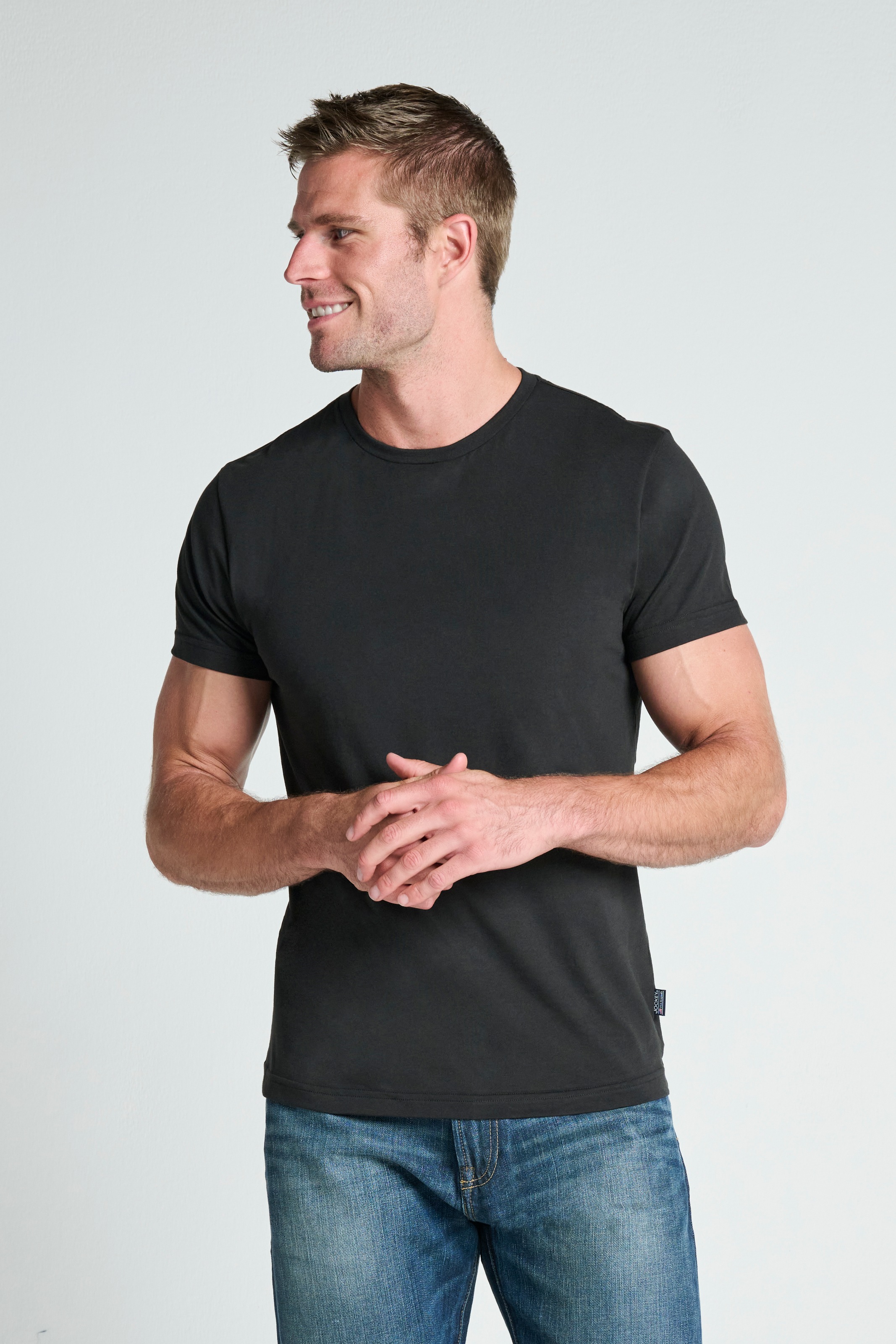 Jockey American-Shirt, (6er Pack), Flache Nähte, Relax Fit, Single-Jersey