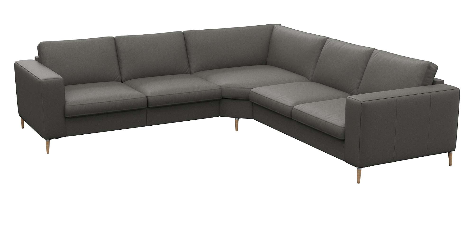 FLEXLUX Ecksofa »Fiore, gleichschenklig, super Sitzkomfort durch Kaltschaum im Sitz«, breite Armlehnen, Füße Alu+ Eiche, L-Form