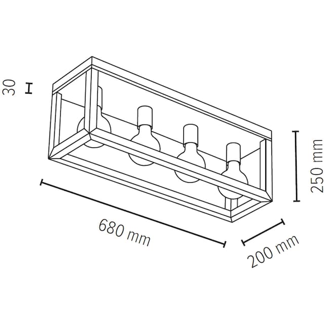 SPOT Light Deckenleuchte »KAGO«, 4 flammig-flammig, Naturprodukt aus  Eichenholz, Nachhaltig mit FSC®-Zertifikat | BAUR