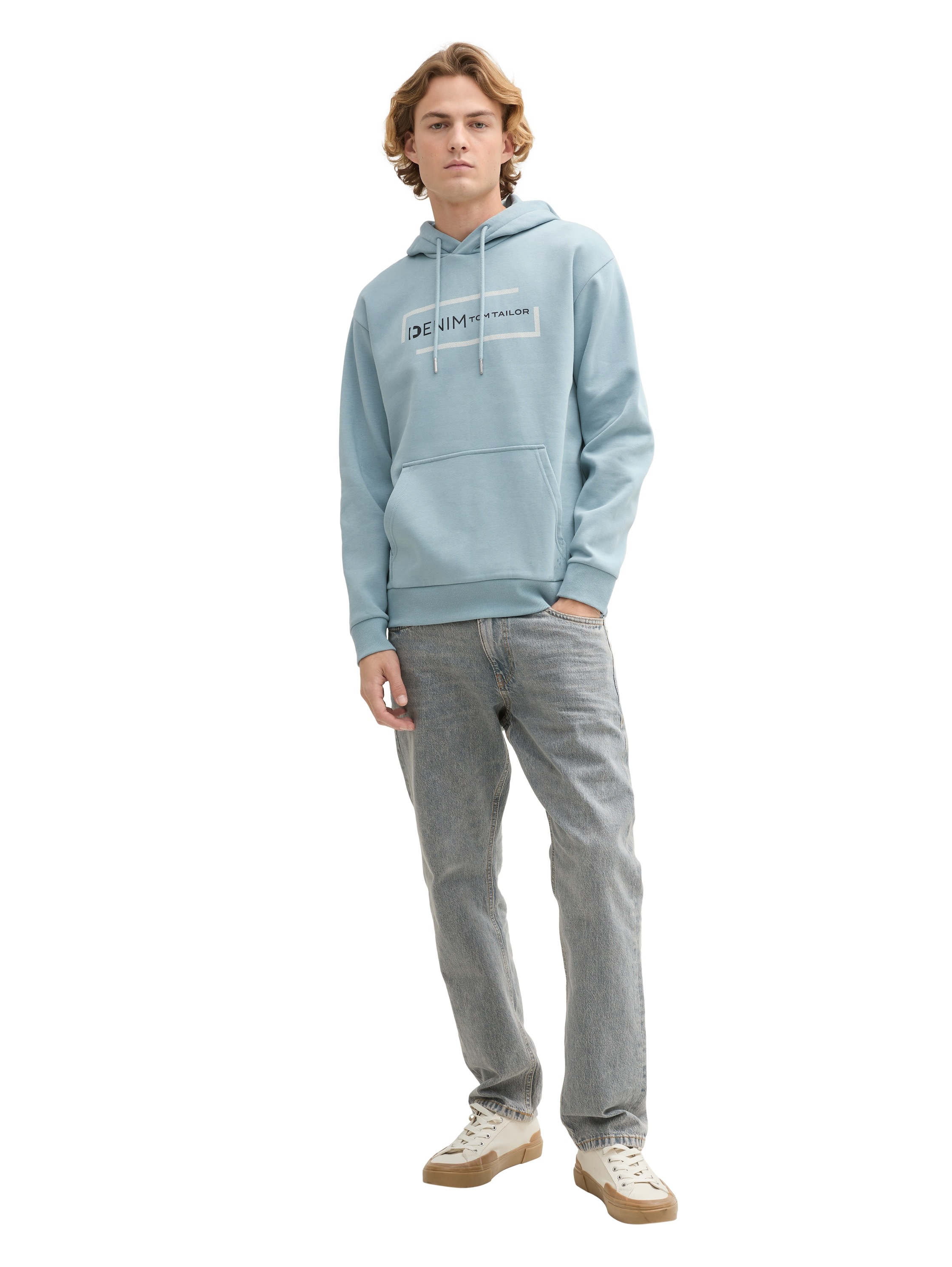 TOM TAILOR Denim Hoodie, mit großem Logoprint