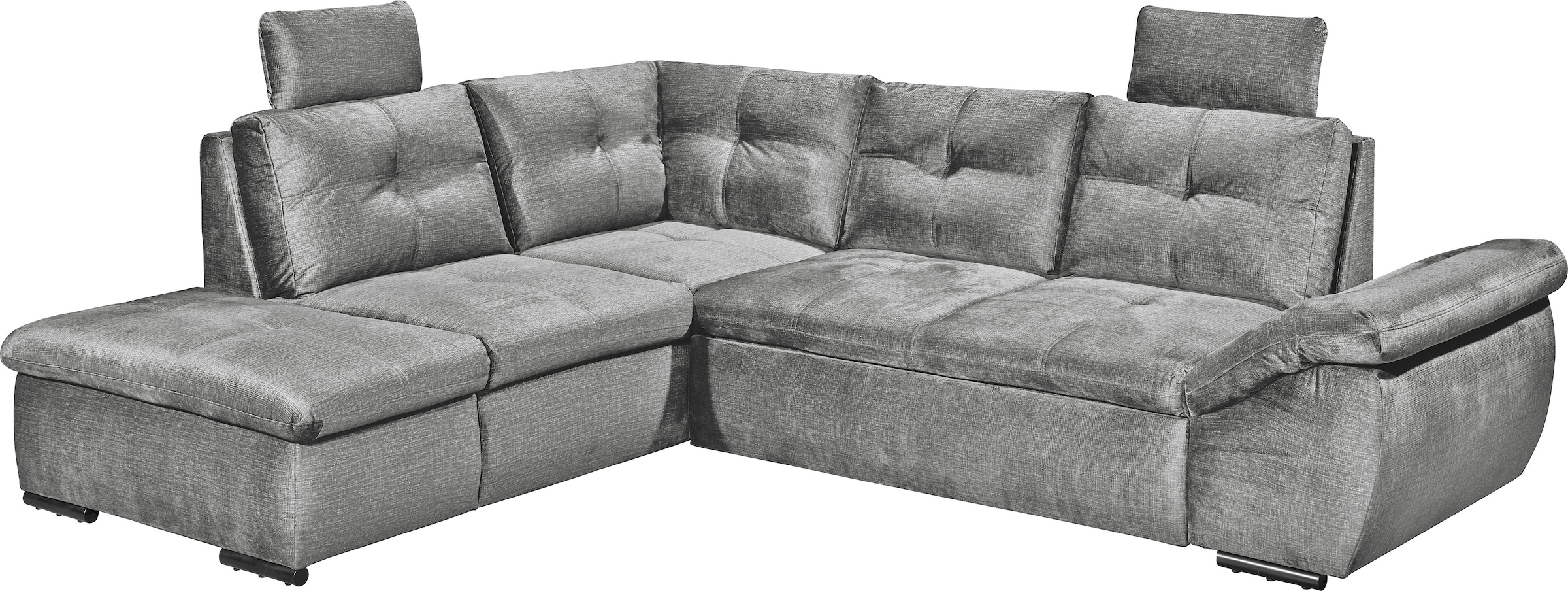 ED EXCITING DESIGN Ecksofa »Alija L-Form«, mit Bettfunktion, Bettkasten, Armteilverstellung & Kopfstützen