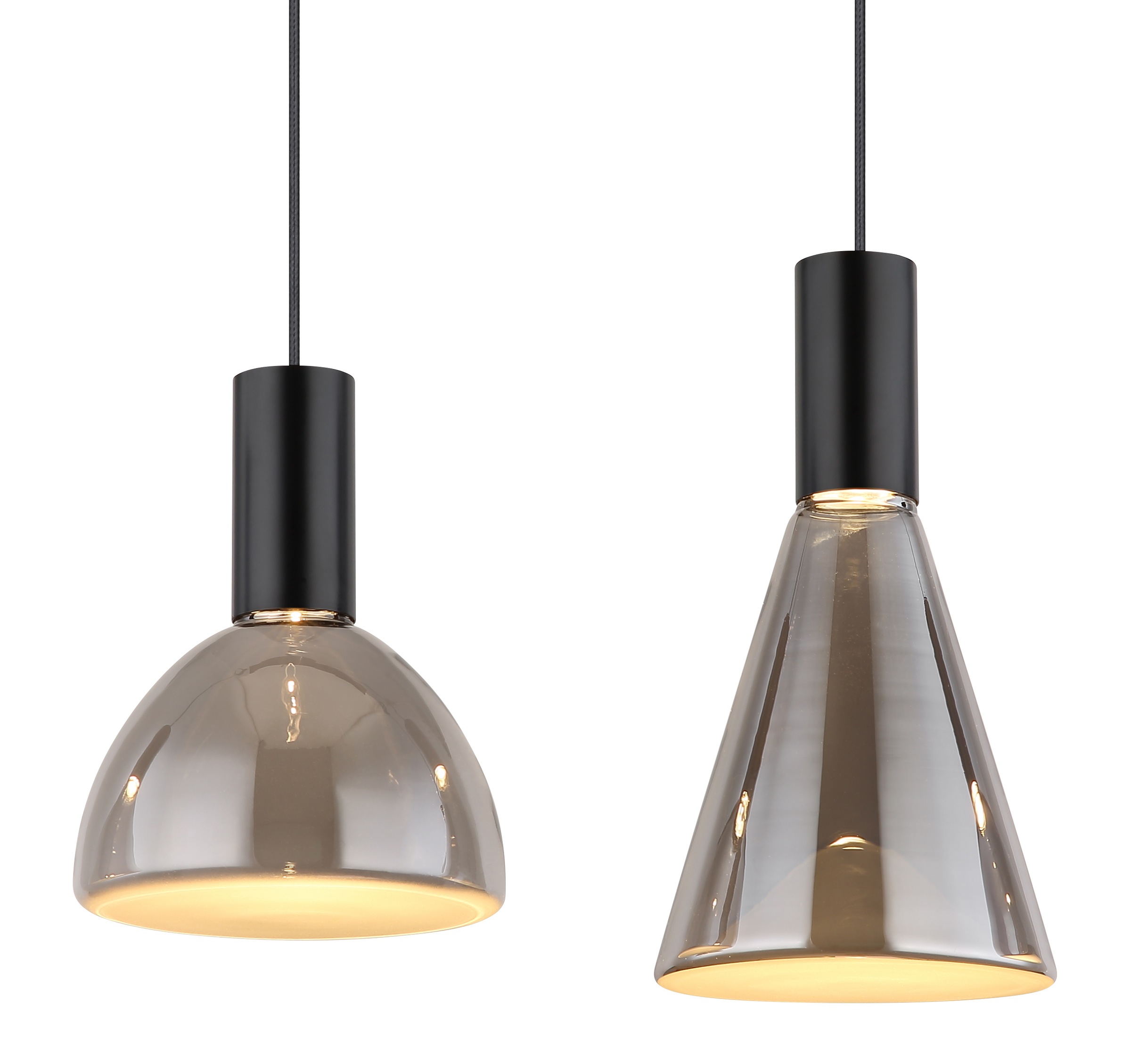 GLOBO LIGHTING Hängeleuchte »LABORA« LED-Modul 1 Stk. Warmweiß LED Hängeleuchte schwarz matt mit rauchfarbenem Glas, dimmbar