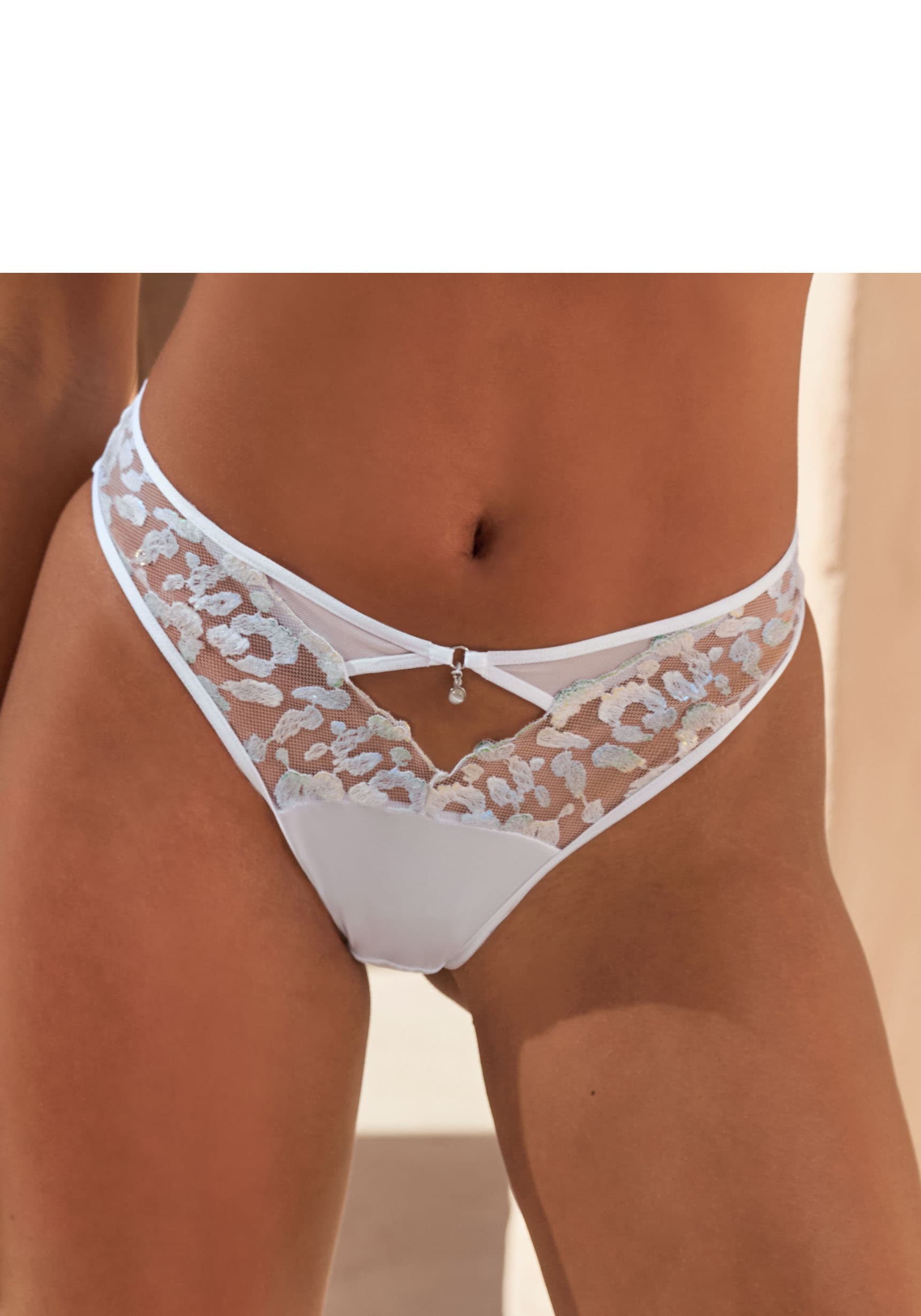 JETTE Slip "als Dessous-Set kombinierbar, aus Stickereispitze mit Glitzer-Effekte" sexy Unterwäsche, sexy Dessous, Reizwäsche Damen