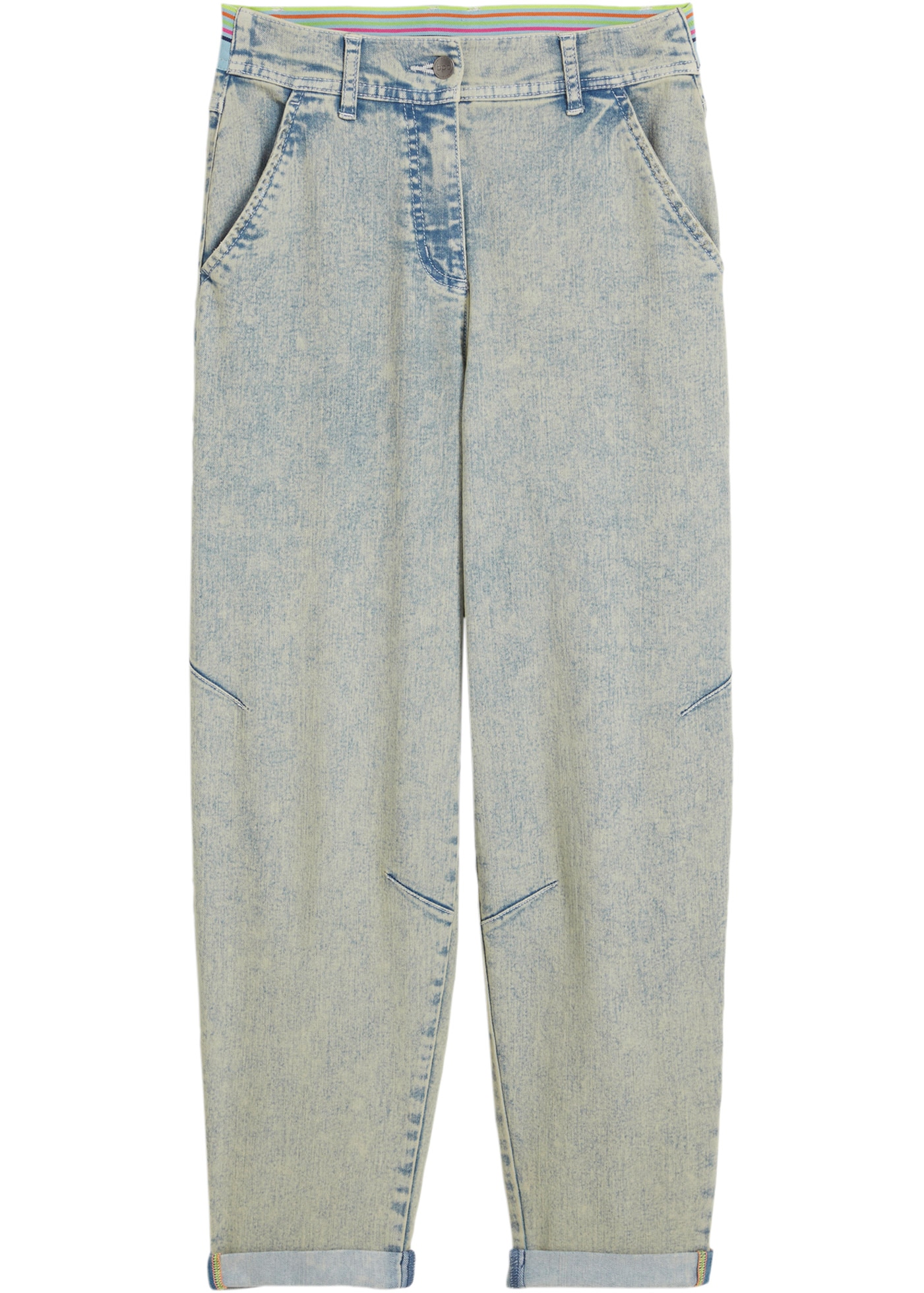 bonprix Boyfriend-Jeans weites Bein, Loose Fit, mit bequemem Gummi am hinteren Bund