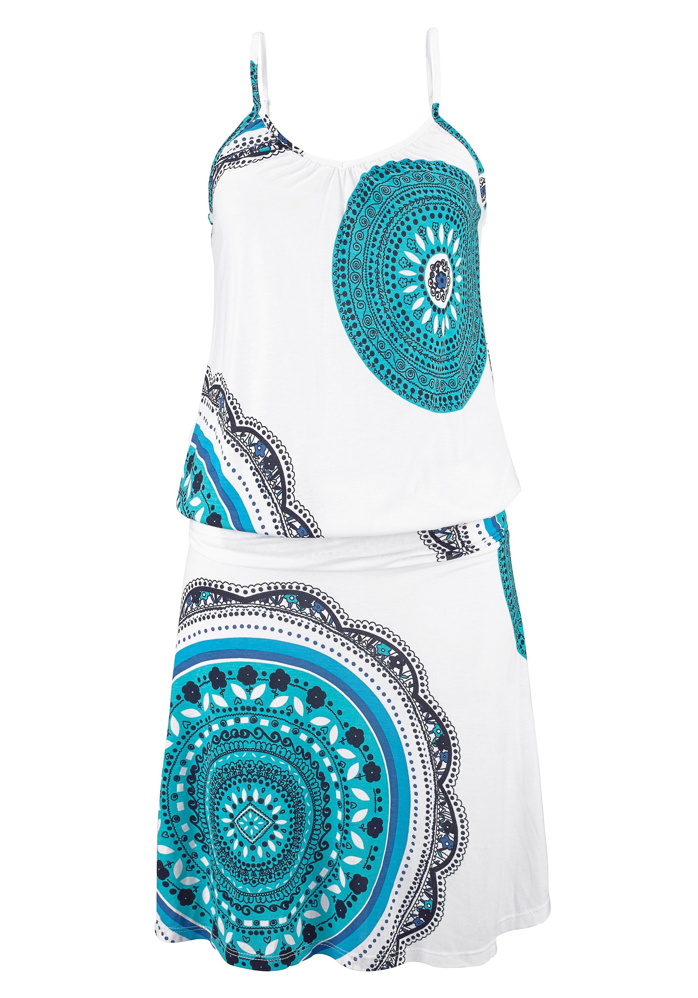 Beachtime Strandkleid, mit Alloverprint und verstellbaren Trägern, Sommerkl günstig online kaufen