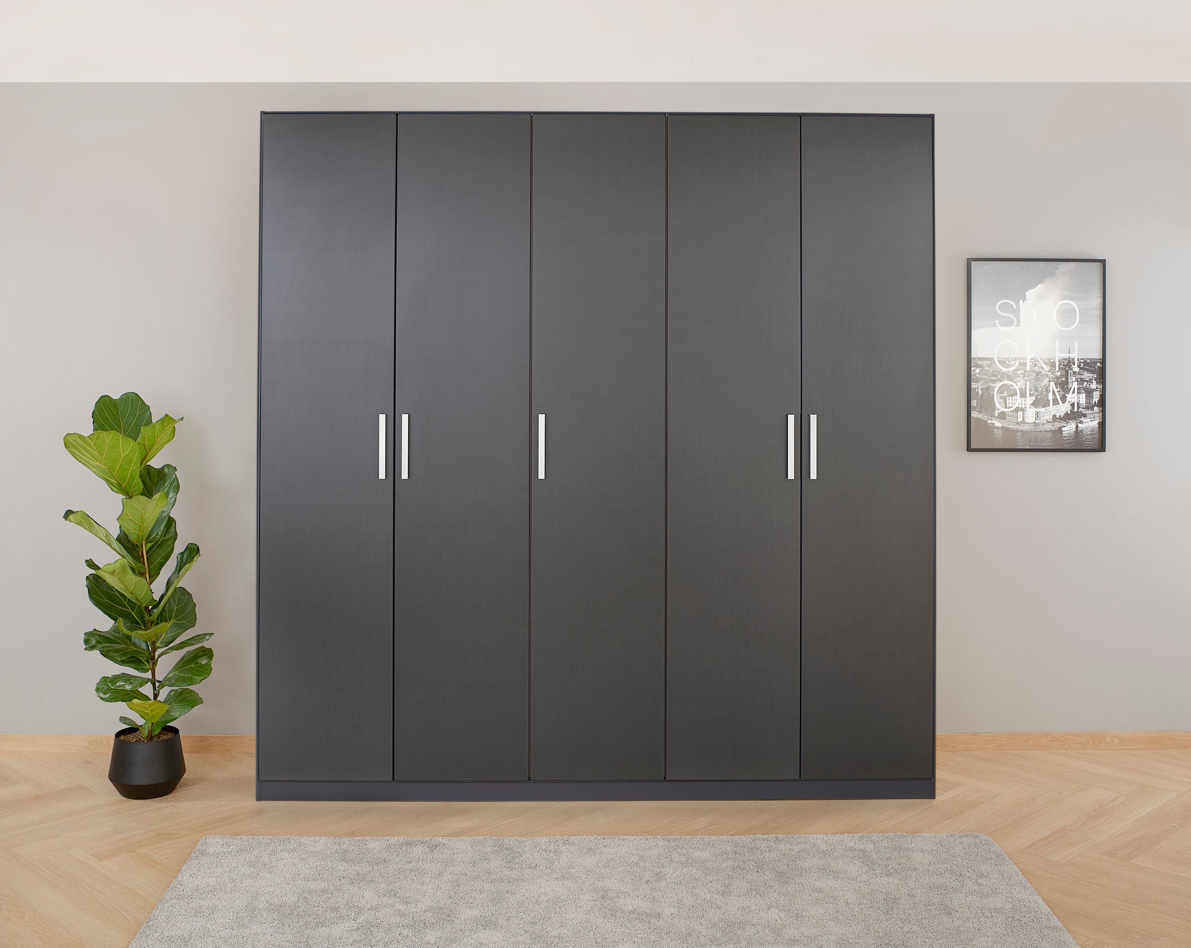 OTTO home "Mehrzweckschrank Aktenschrank Möbel Mietswohnung Schlafzimmer KOLUNA" Breiten 181/226/271/315 cm Höhen 210/229 cm, moderne Dekor-Front, inkl. 2 Innenschubladen sowie extra Einlegeböden MADE IN GERMANY