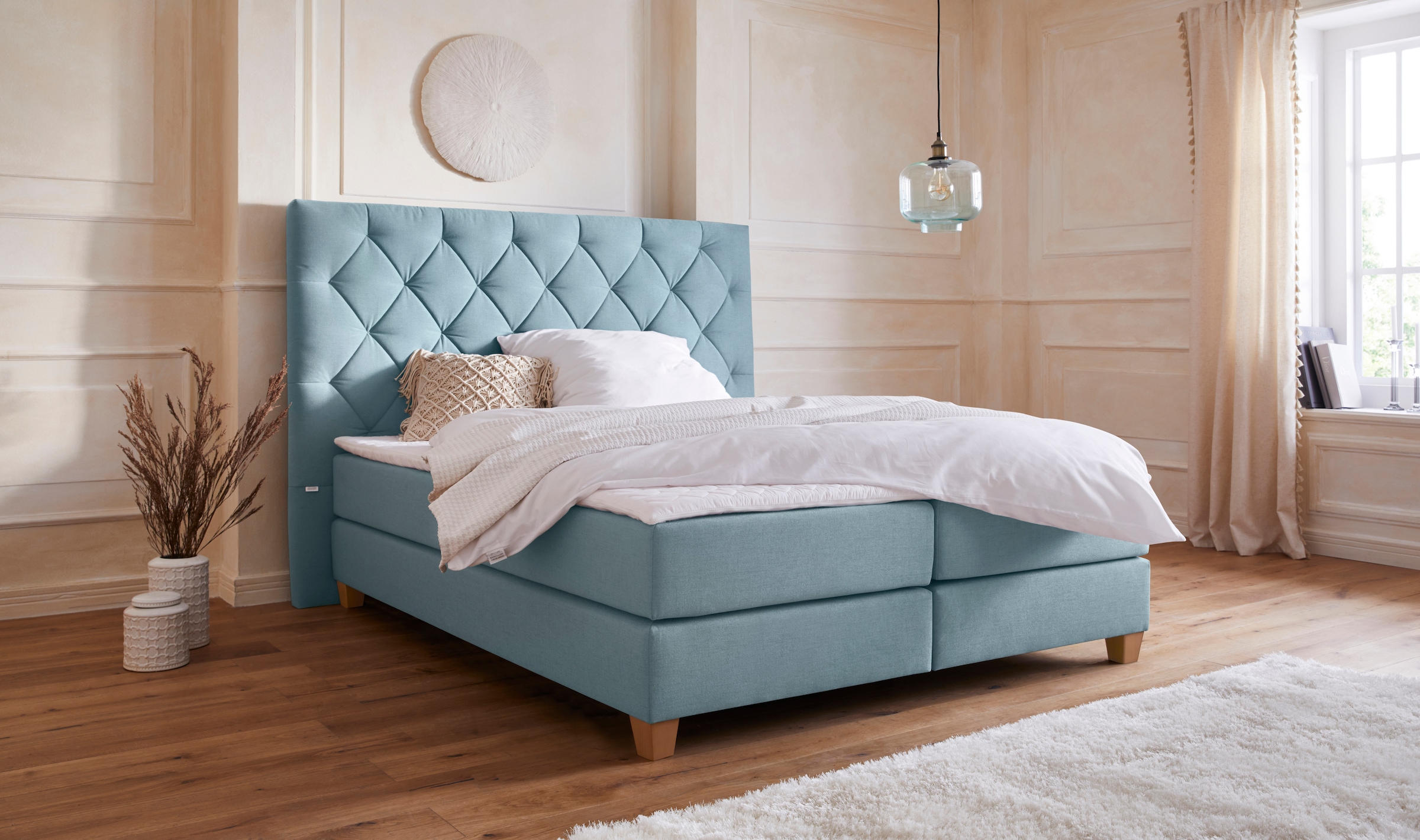 Home affaire Boxspringbett "Harmones hoch", in 3 Breiten, Härtegrad auch im günstig online kaufen