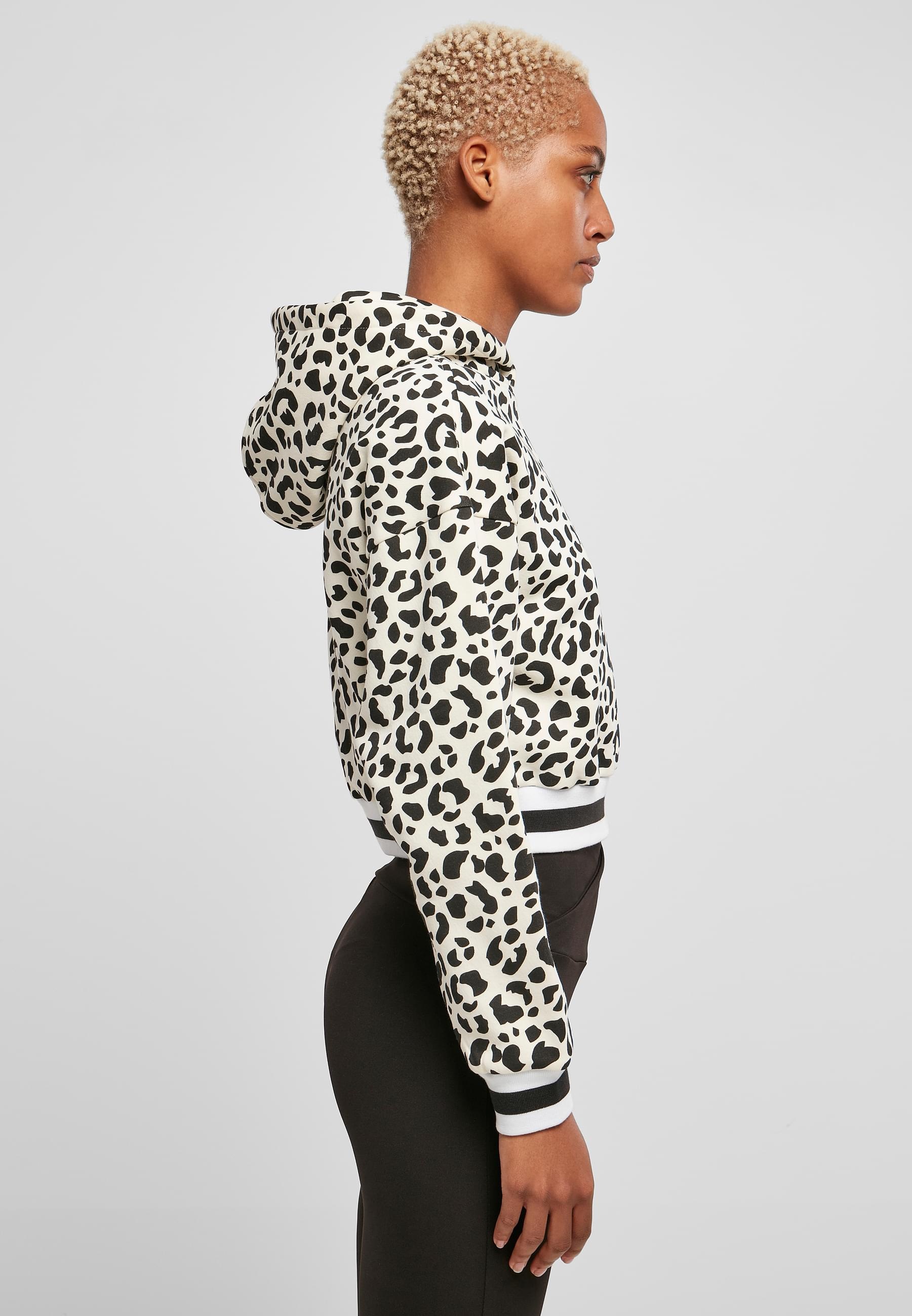 URBAN CLASSICS Kapuzenpullover »Urban Classics Damen Ladies Short AOP College Hoody«, (1 tlg.)