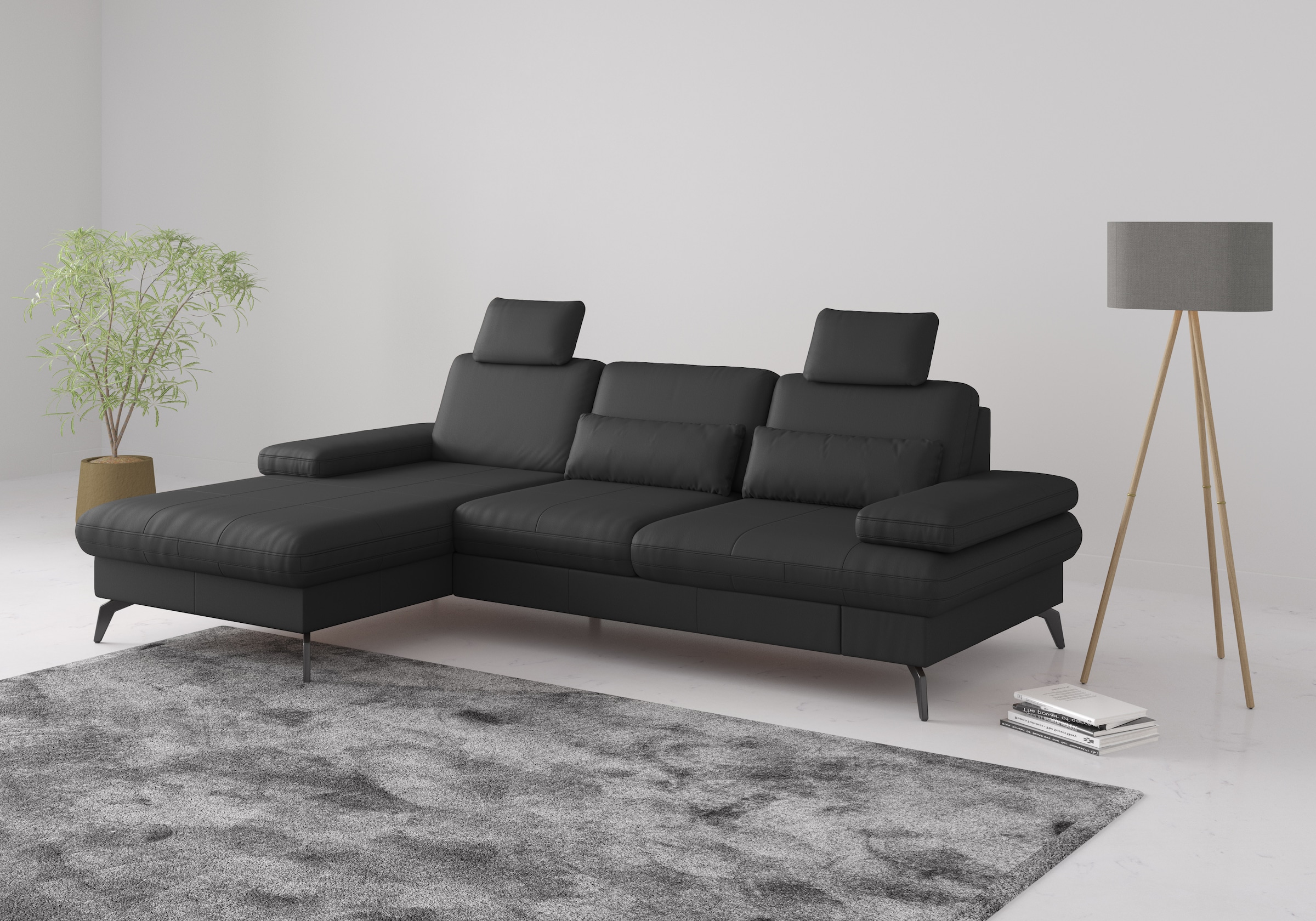 sit&more Ecksofa "Morris L-Form, inkl. Sitztiefenverstellung" wahlweise mit Armteilverstellung, Schlaffunktion & Bettkasten