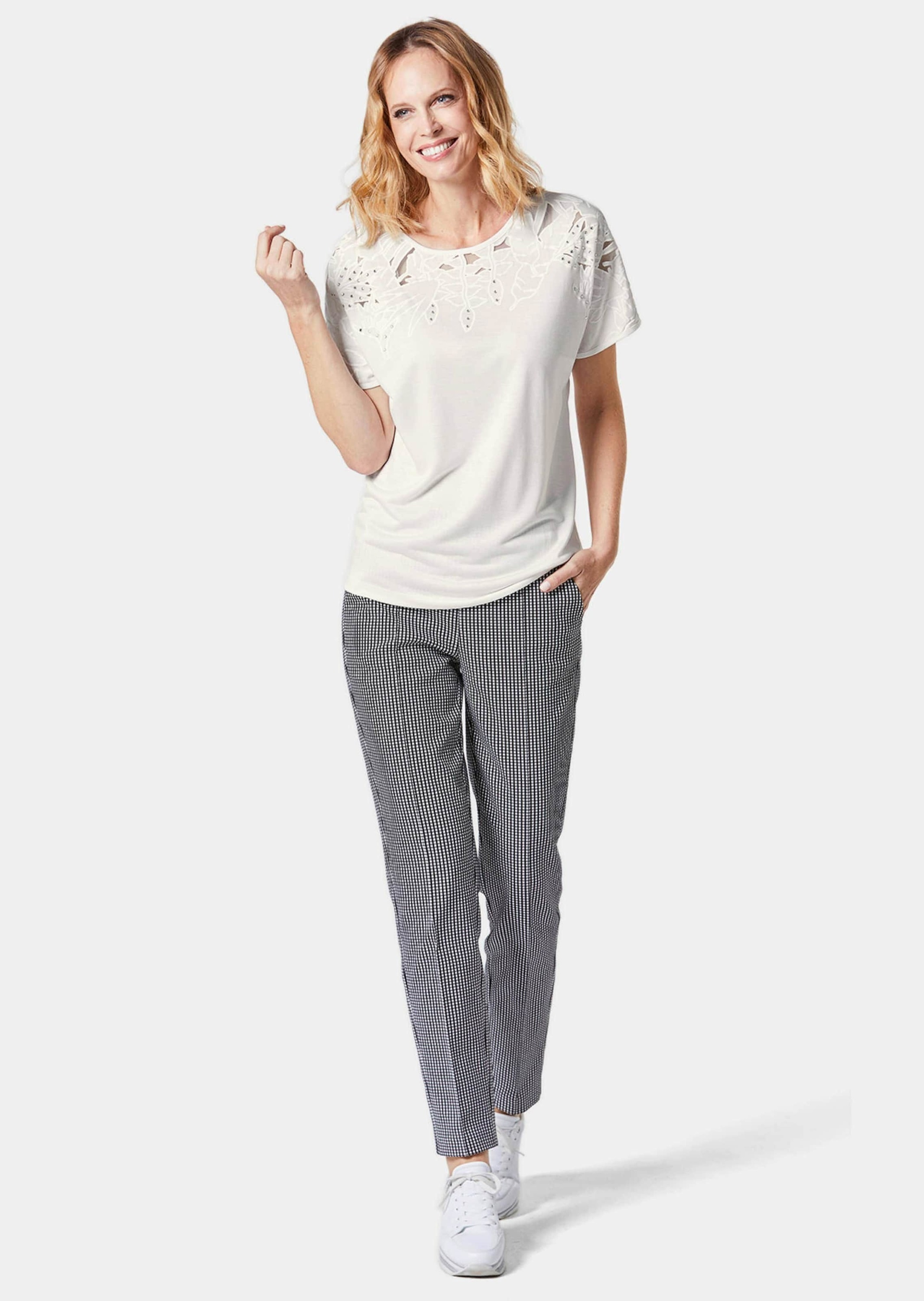 GOLDNER Kurzarmshirt "Kurzgröße Ausbrenner-Shirt" günstig online kaufen