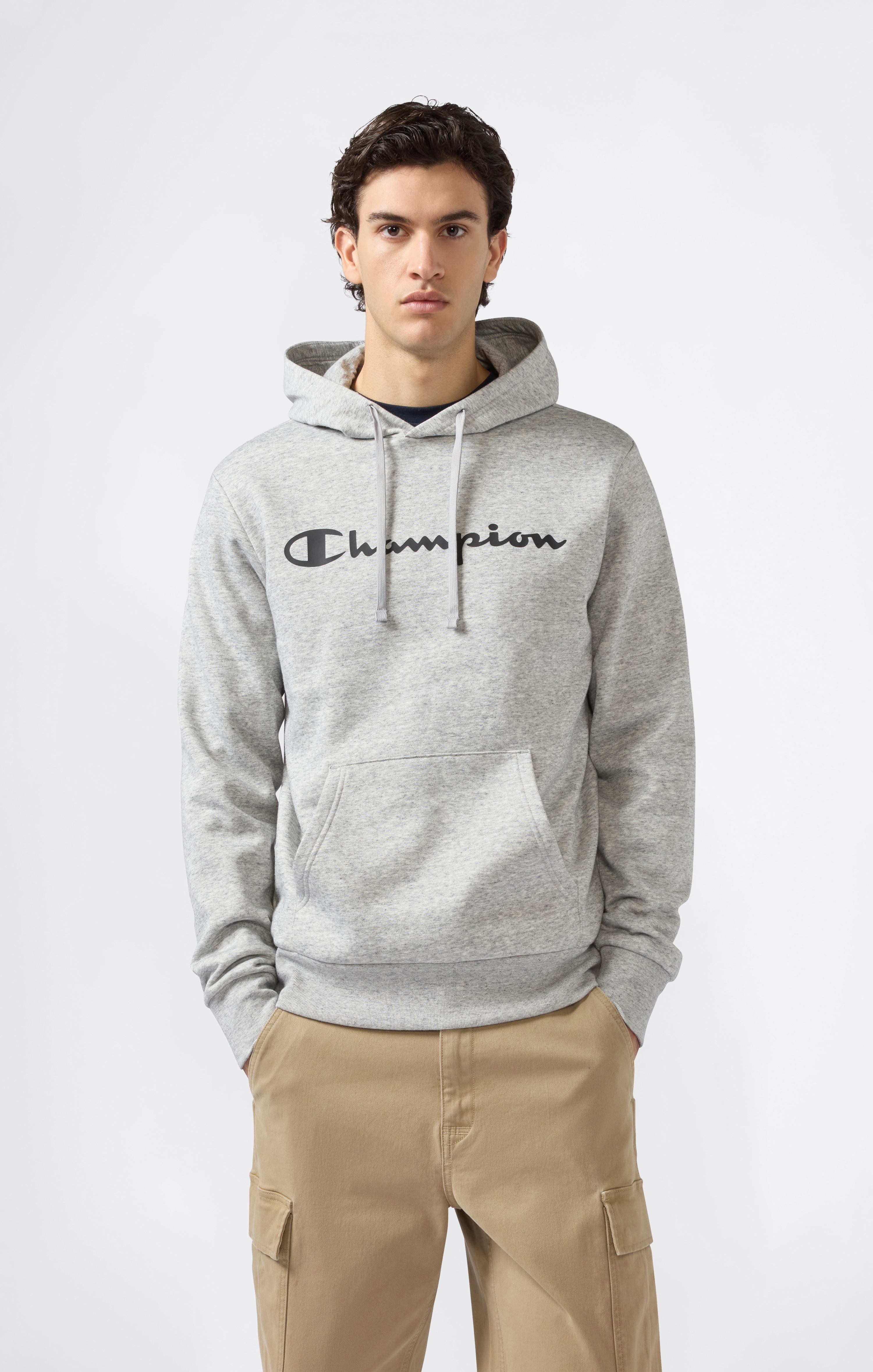 Champion Kapuzensweatshirt "BASICS Fleece Hoodie Large Logo", Kapuzensweatshirt, Langarm, aus Baumwolle und Polyester