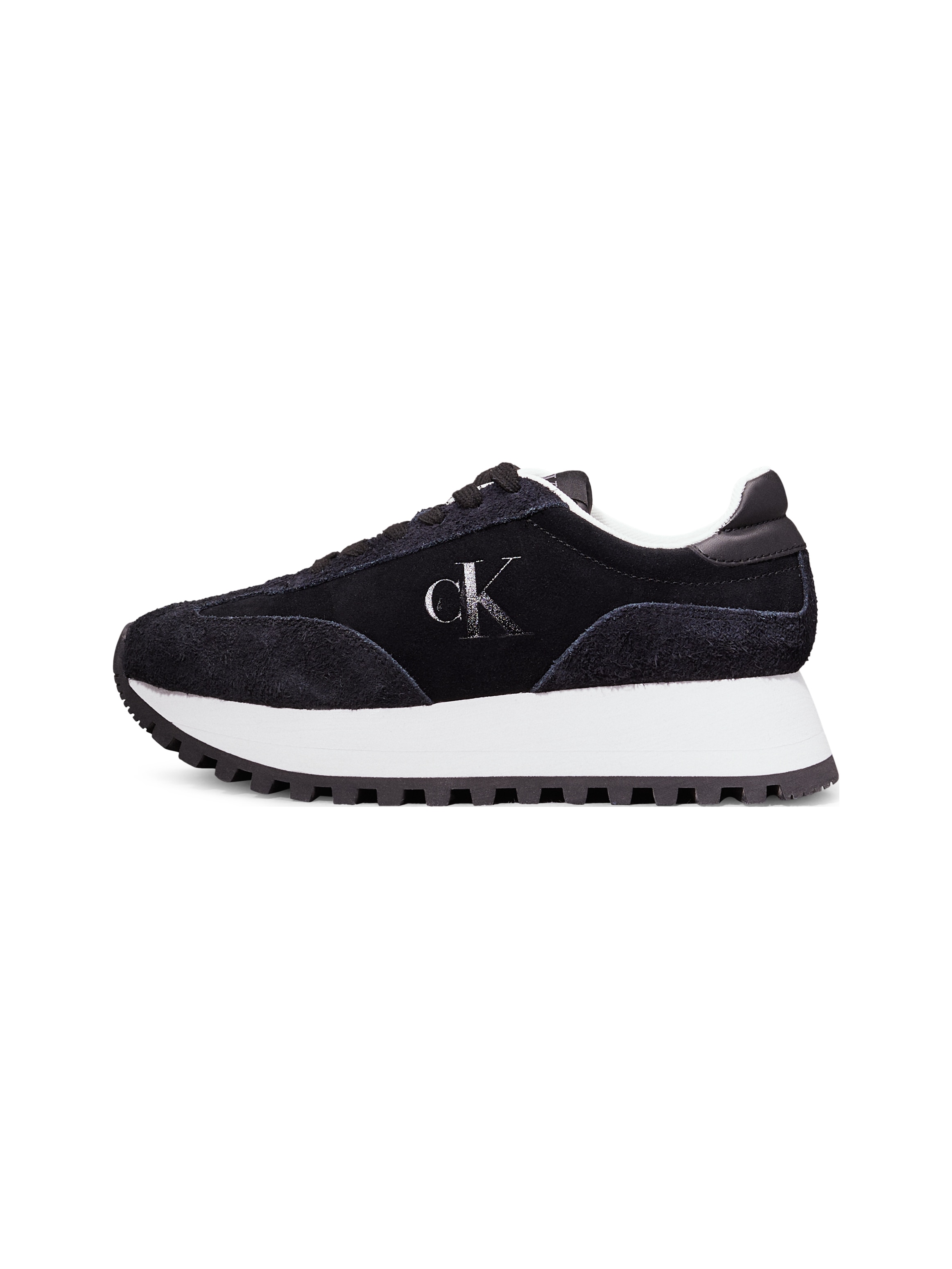 Calvin Klein Jeans Plateausneaker »RUNNER LACEUP ML SUEDE«, Freitzeitschuh, Schnürschuh, Halbschuh mit seitlichem CK-Logo