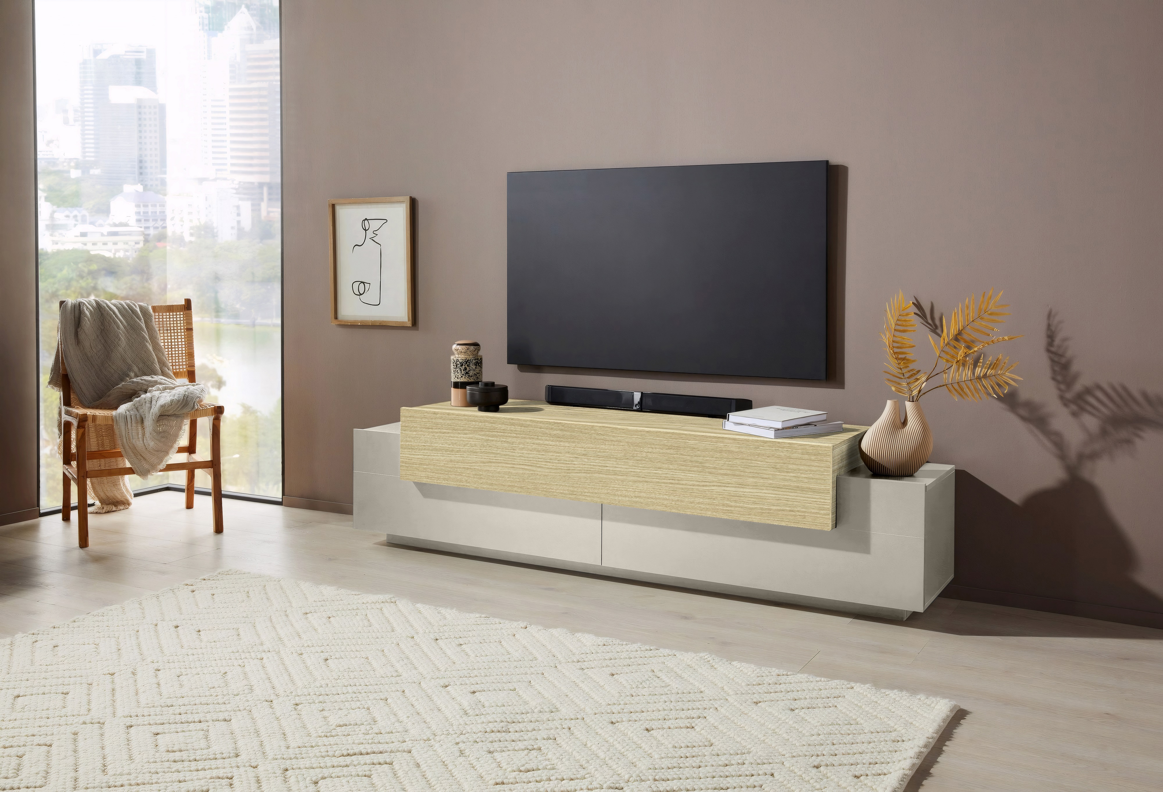 INOSIGN Lowboard "Coro,Lowboard,TV-Kommode,TV-Möbel,TV-Bank" mit 3 Klappen günstig online kaufen