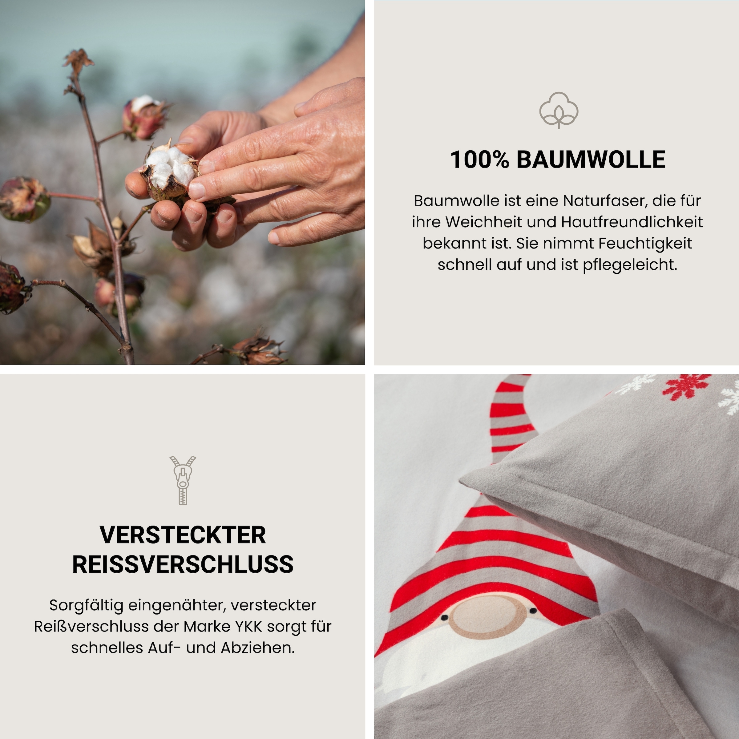 Schiesser Bettwäsche »Balduin aus weichem Baumwollflanell mit Winterprint«, Made in Green