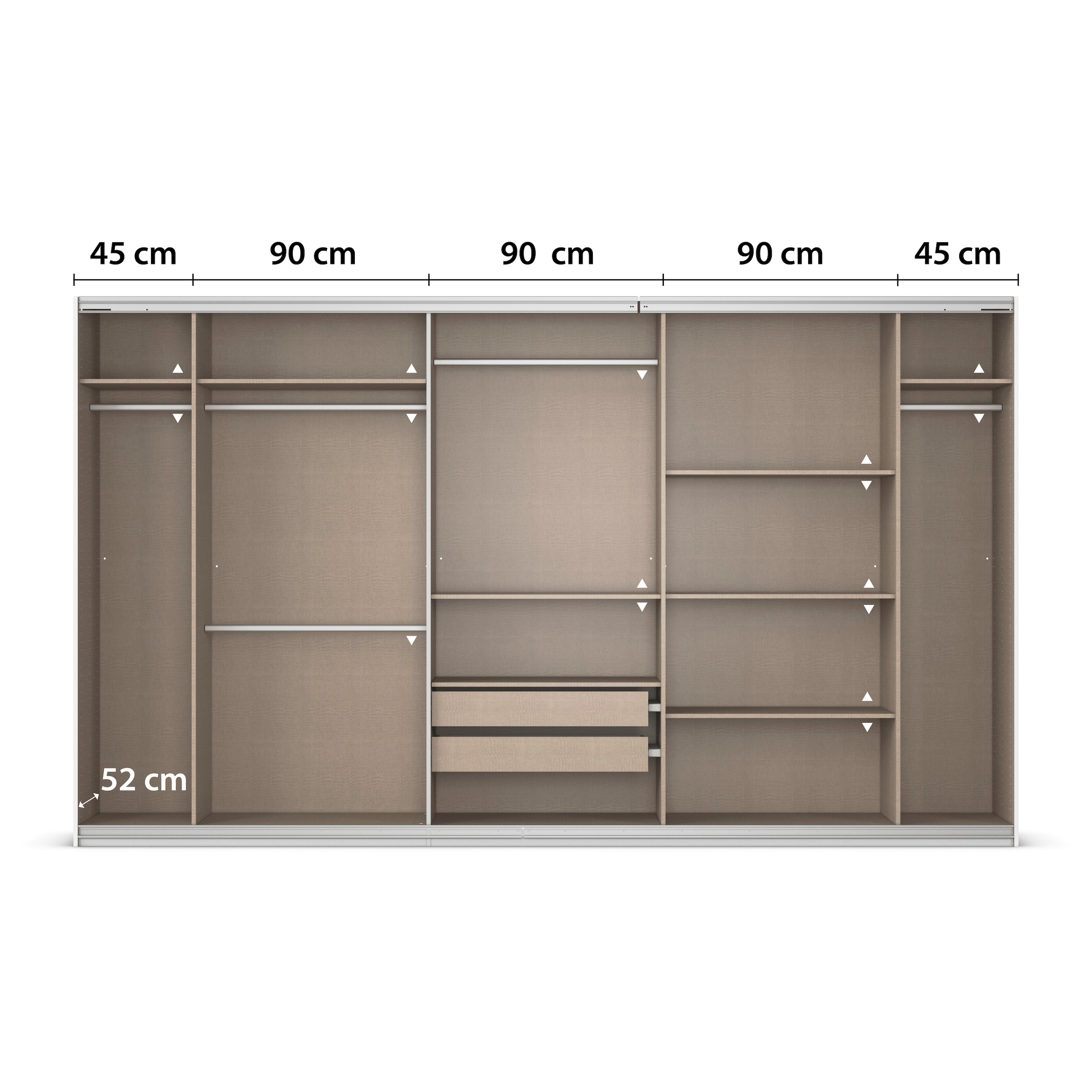 rauch Kleiderschrank »Schwebetürenschrank OTTO´s Choice Garderobe Schrank TOP ANGEBOT Avola«, (in 3 verschiedenen Ausstattungen BASIC/CLASSIC/PREMIUM), mit eleganten Zierleisten in Chrom, Schwarz oder Weiß MADE IN GERMANY