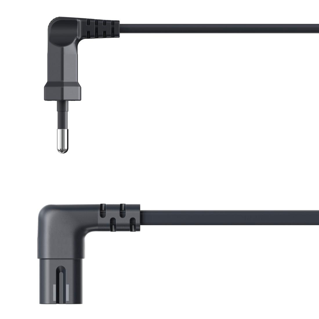 Hama Netzkabel »Netzkabel, beidseitig gewinkelt, Euro Stecker, Doppelnut, C7, 1,5 m«, Typ C (Eurostecker), 150 cm