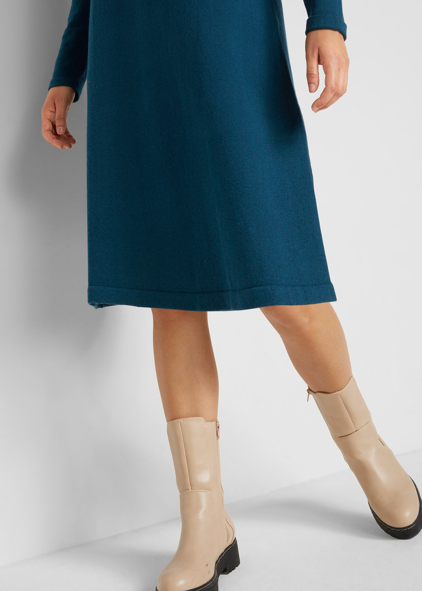 bonprix Strickkleid Strickkleid mit recycelter Baumwolle