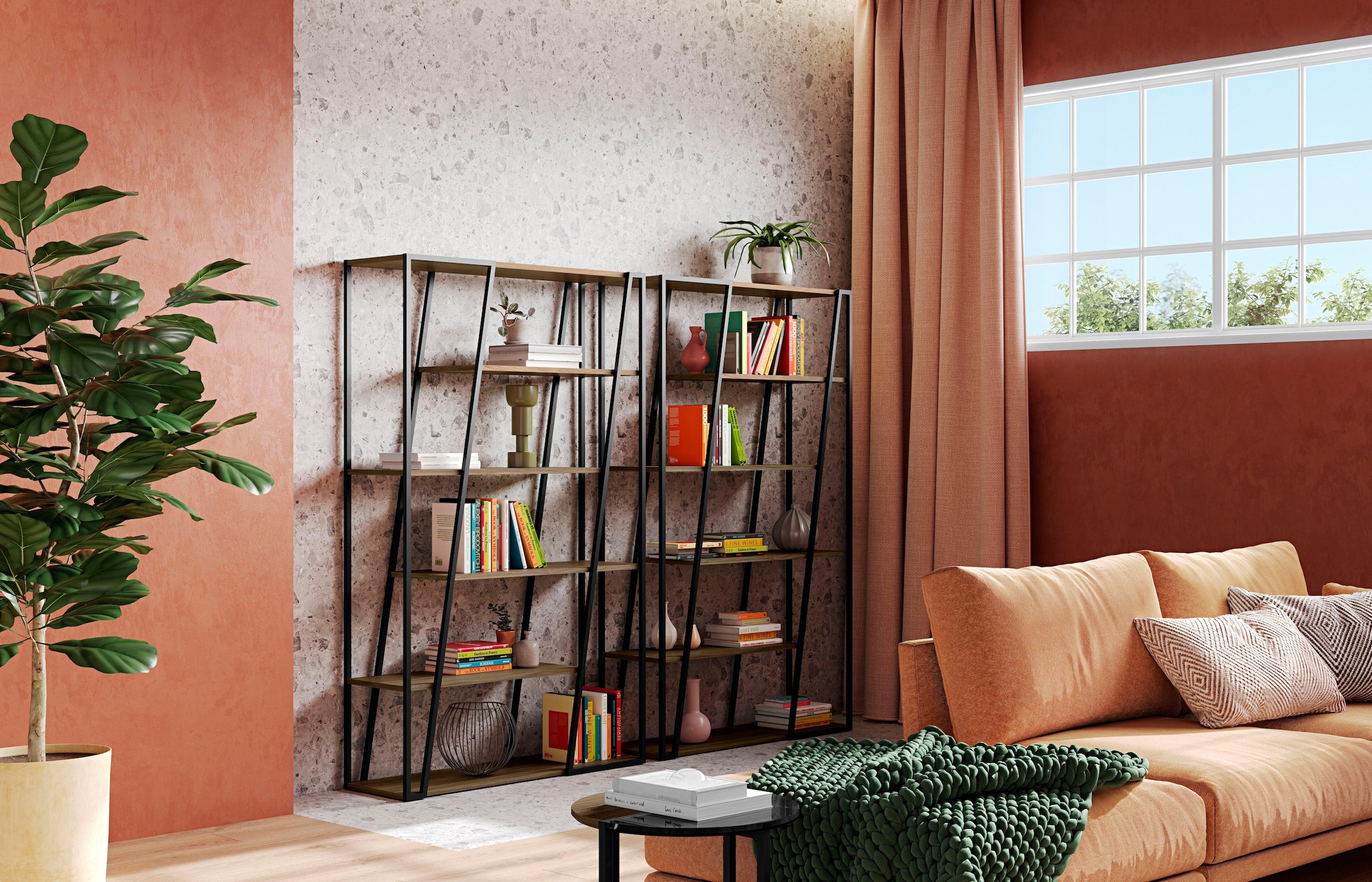 TemaHome Regal »Albi«, in zwei unterschiedlichen Metallstruktur und Farben, Höhe 197 cm