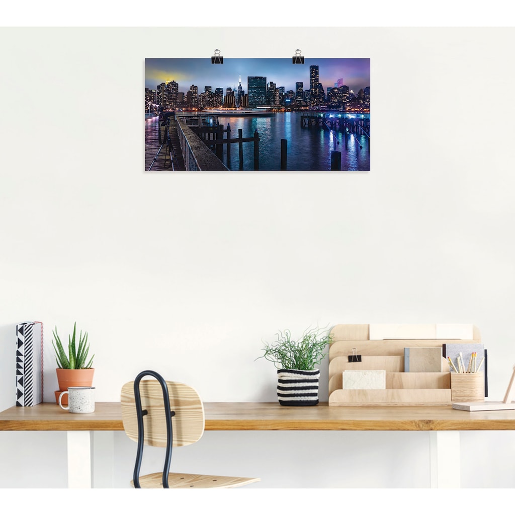 Artland Wandbild »New York Manhattan im Abendlicht«, Amerika, (1 St.)