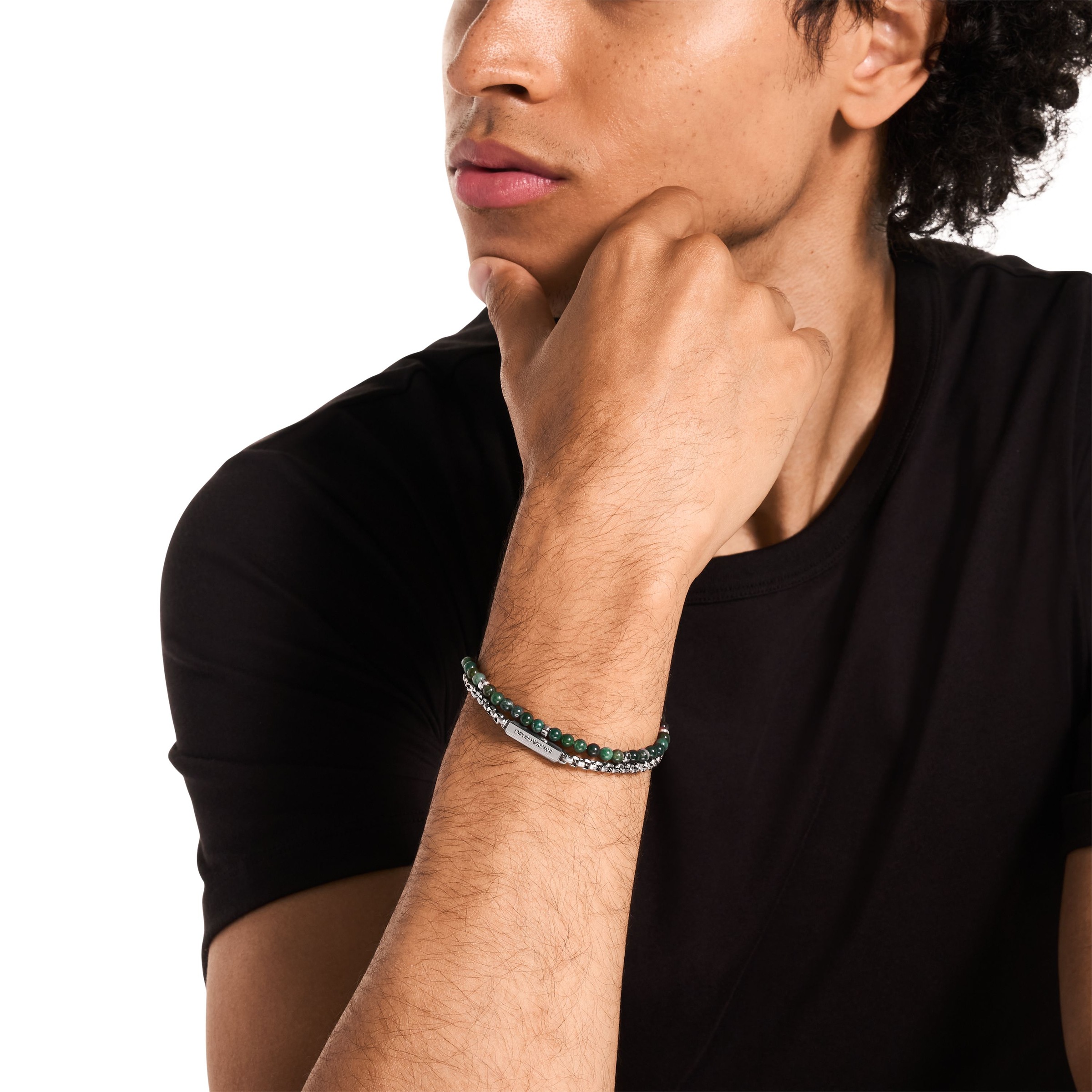 Emporio Armani Armband »Schmuck Geschenk Edelstahl« mit Sodalith oder Achat