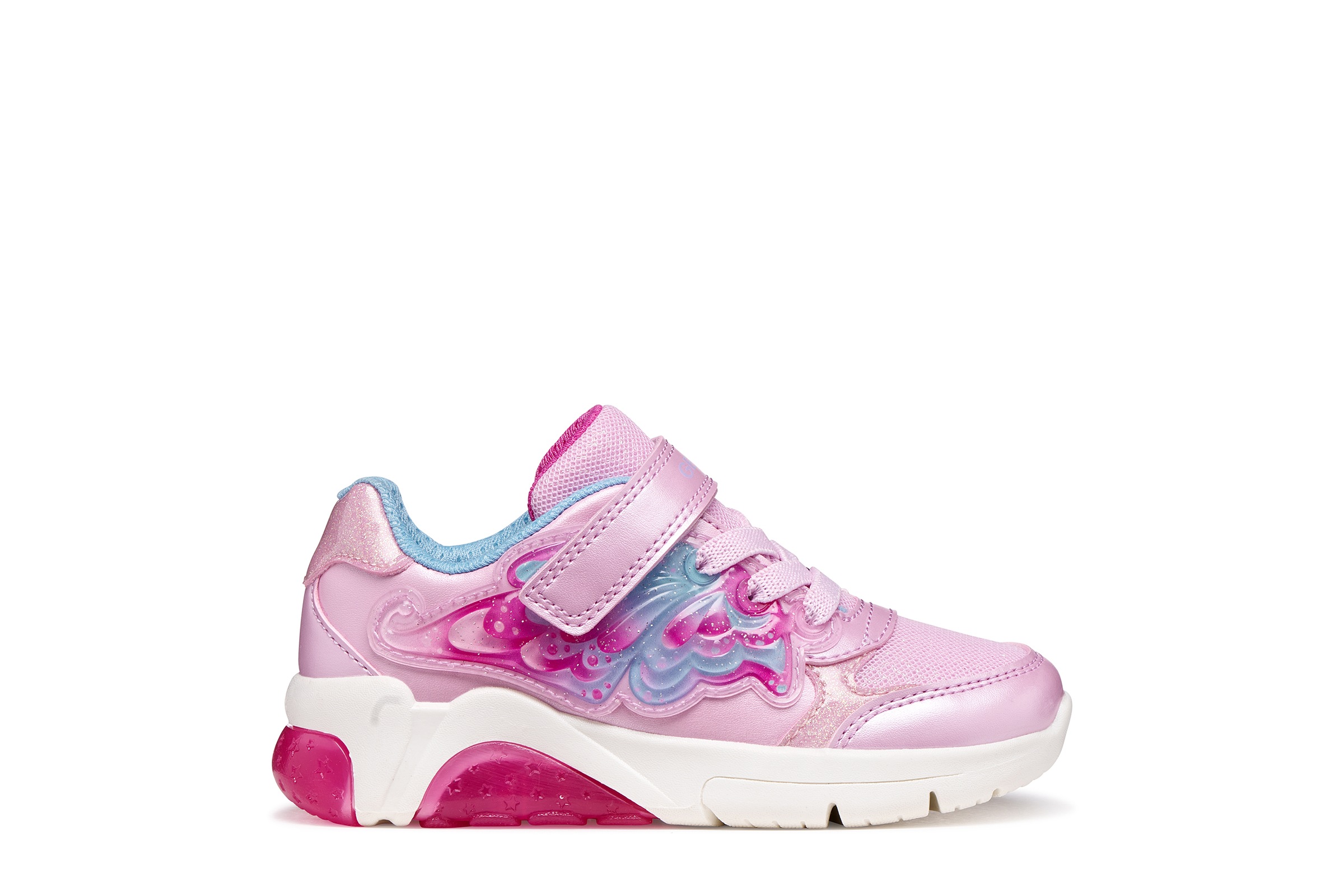 Geox Sneaker »J FADINLIGHT GIRL«  Klettschuh mit toller Blinkfunktion, Größenschablone zum Download