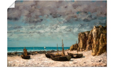 Wandbild »Boote am Strand von Etretat. Um 1872/75«, Bilder von Booten & Schiffen, (1...