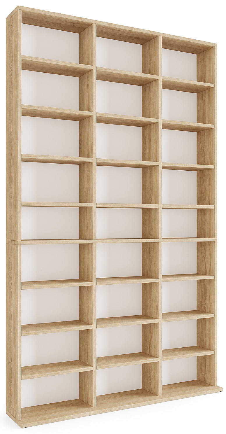 VCM Standregal »VCM Holzregal stehend | platzsparender CD-Schrank für 1080 CDs oder 504 DVDs | Maße: H. 181 x B. 102 x T. 23 cm | Elegantes DVD Regal stehend | Blu-Ray Regal | CD Regal Megosa XL«