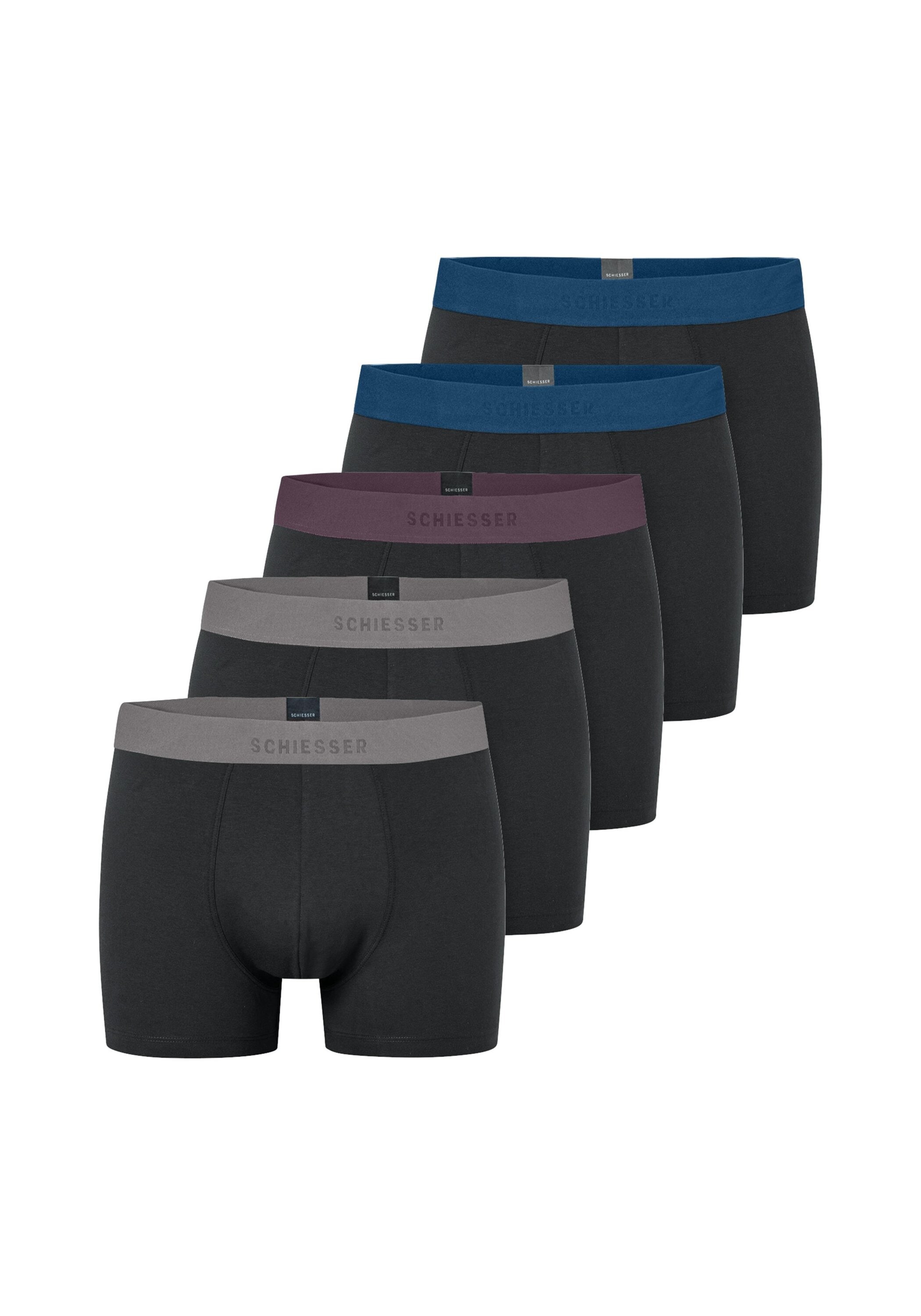 SCHIESSER Herren Boxershorts "Boxershort 5PACK Shorts - 95/5 Multipacks 5er Pack", Gr. XXL, bunt, Obermaterial: 95% Baumwolle CO. 5% Elasthan EL.,