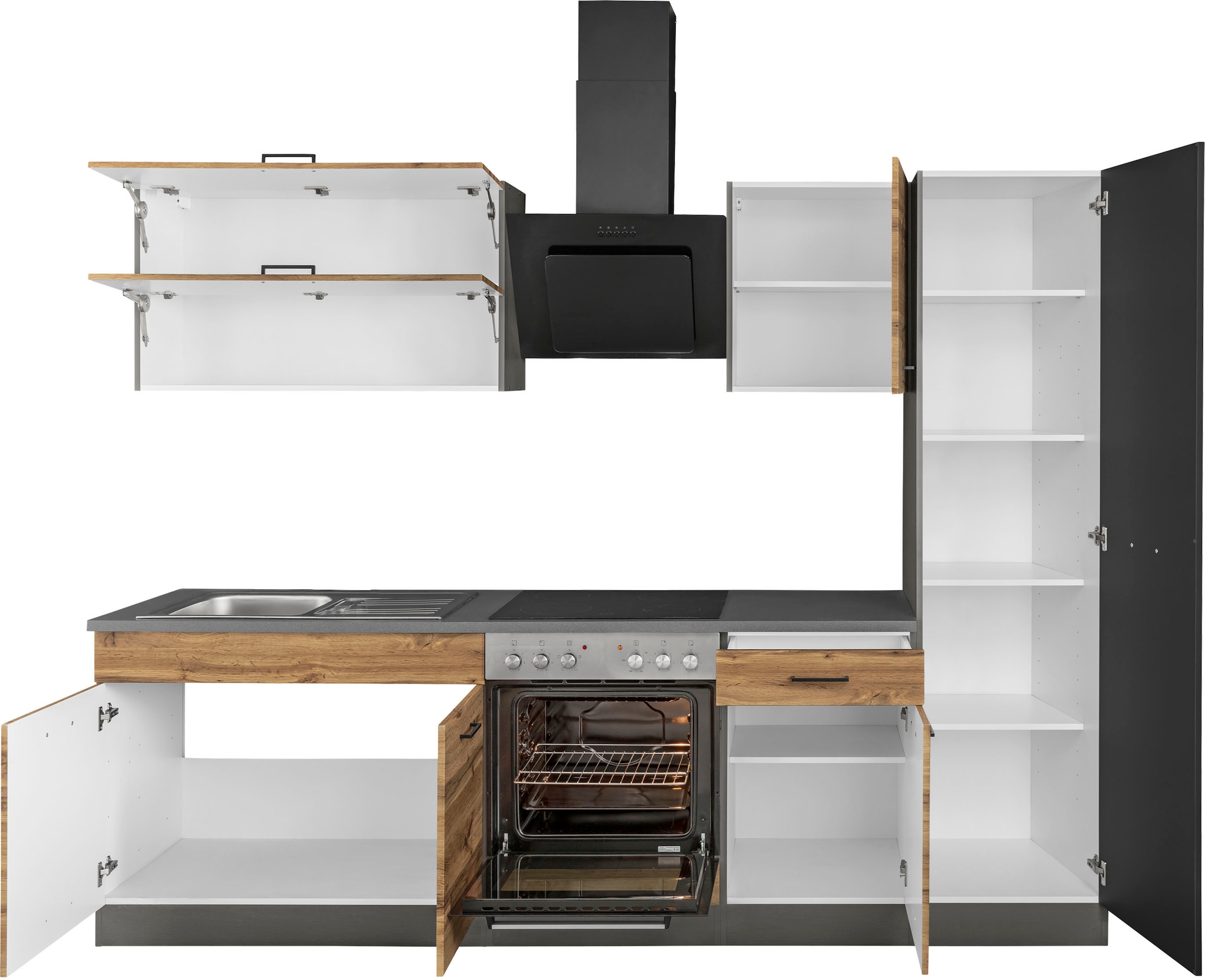 KOCHSTATION Küchenzeile »KS-Trier« ohne E-Geräte, Breite 260 cm