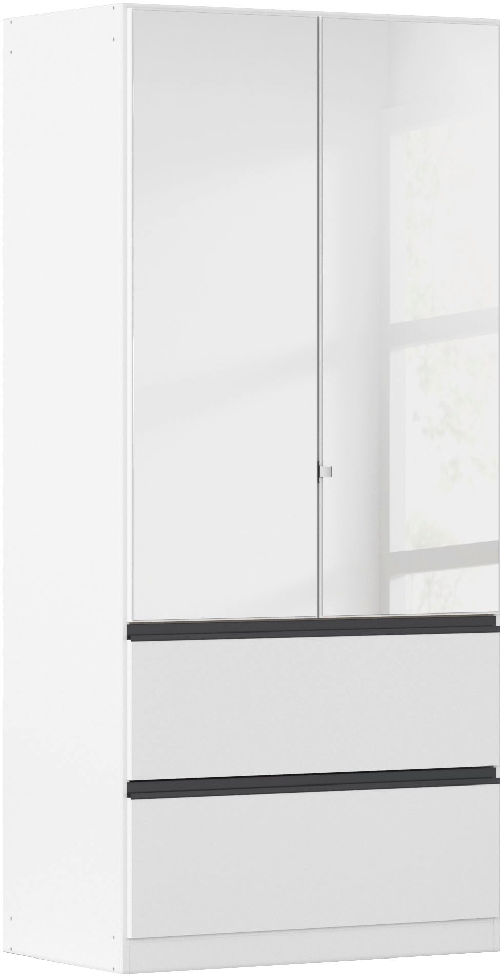 rauch Drehtürenschrank "Kleiderschrank Schrank Garderobe COSTA in den Breiten 91/136/181 cm" in 3 Ausstattungen BASIC/CLASSIC/PREMIUM, mit Spiegel, grifflose Front und Push-to-Open Funktion MADE IN GERMANY
