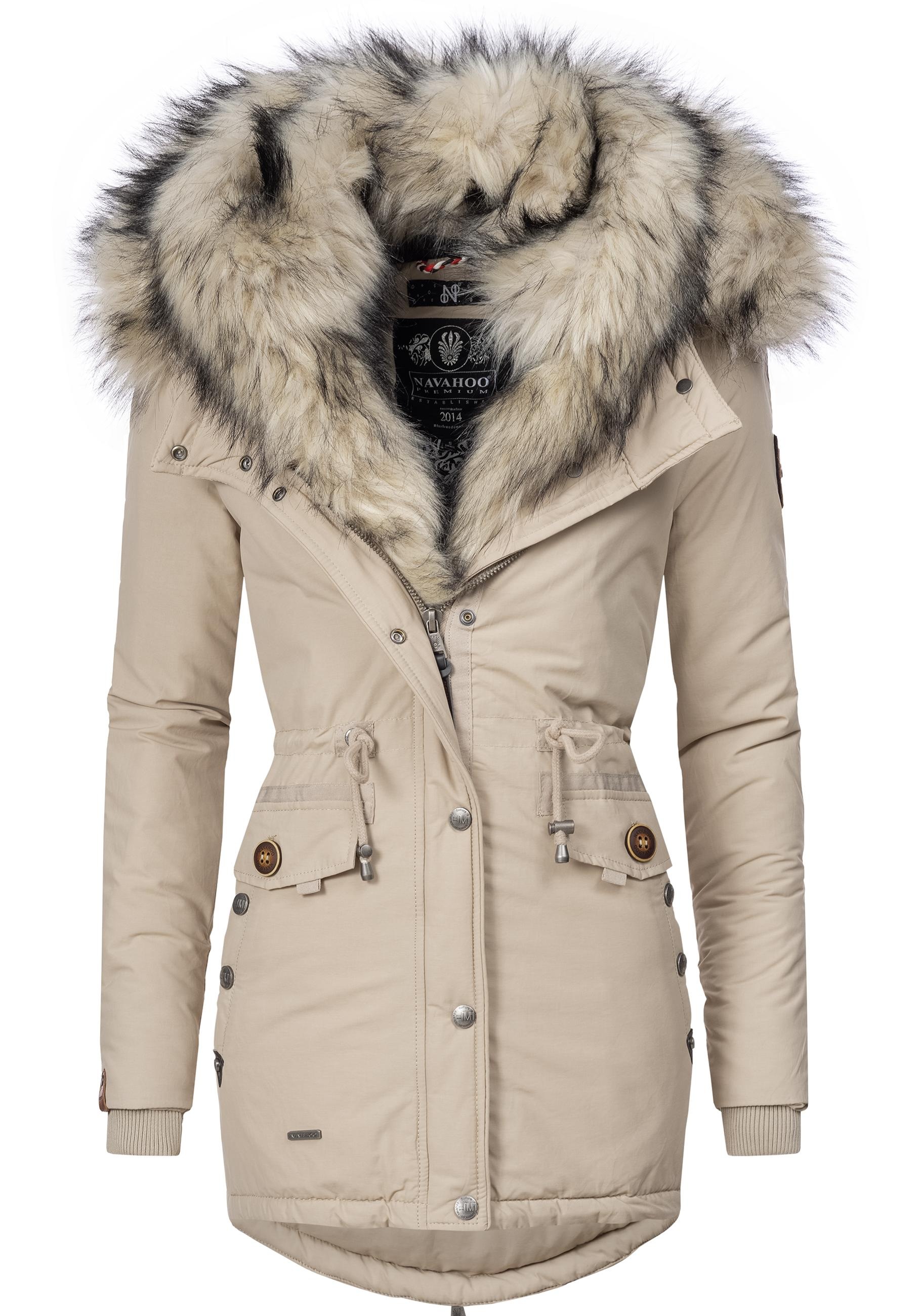 Navahoo Wintermantel "Sweety", Winterparka mit 2 Kunstpelz-Kapuzen günstig online kaufen