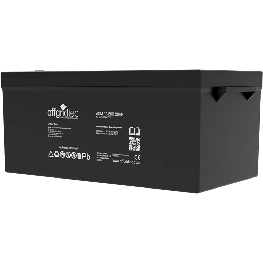 offgridtec Solarakkus »AGM Solarbatterie«, 260000 mAh, 12 V