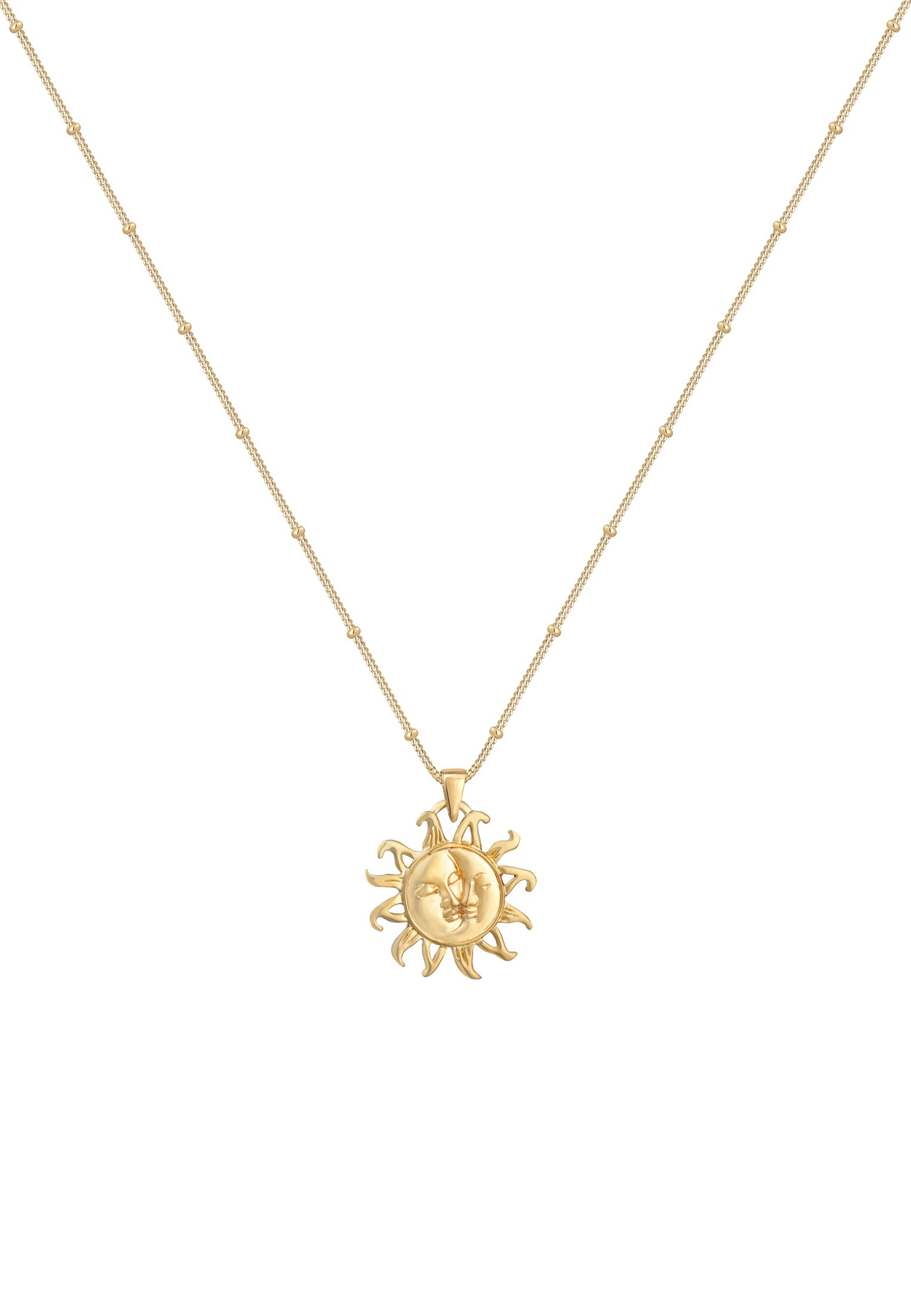 Elli Kette mit Anhänger »Sonne Mond mit Kugelkette 925er Silber«