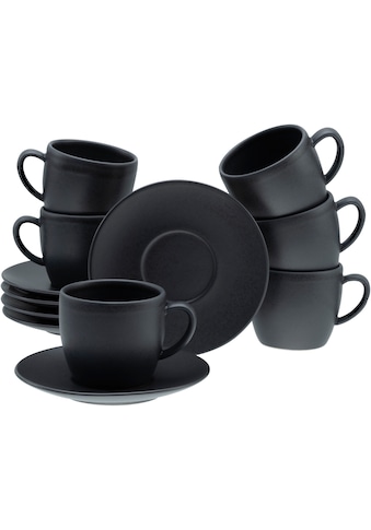 Cappuccinotasse »Soft Touch Black«, (Set, 12 tlg.)