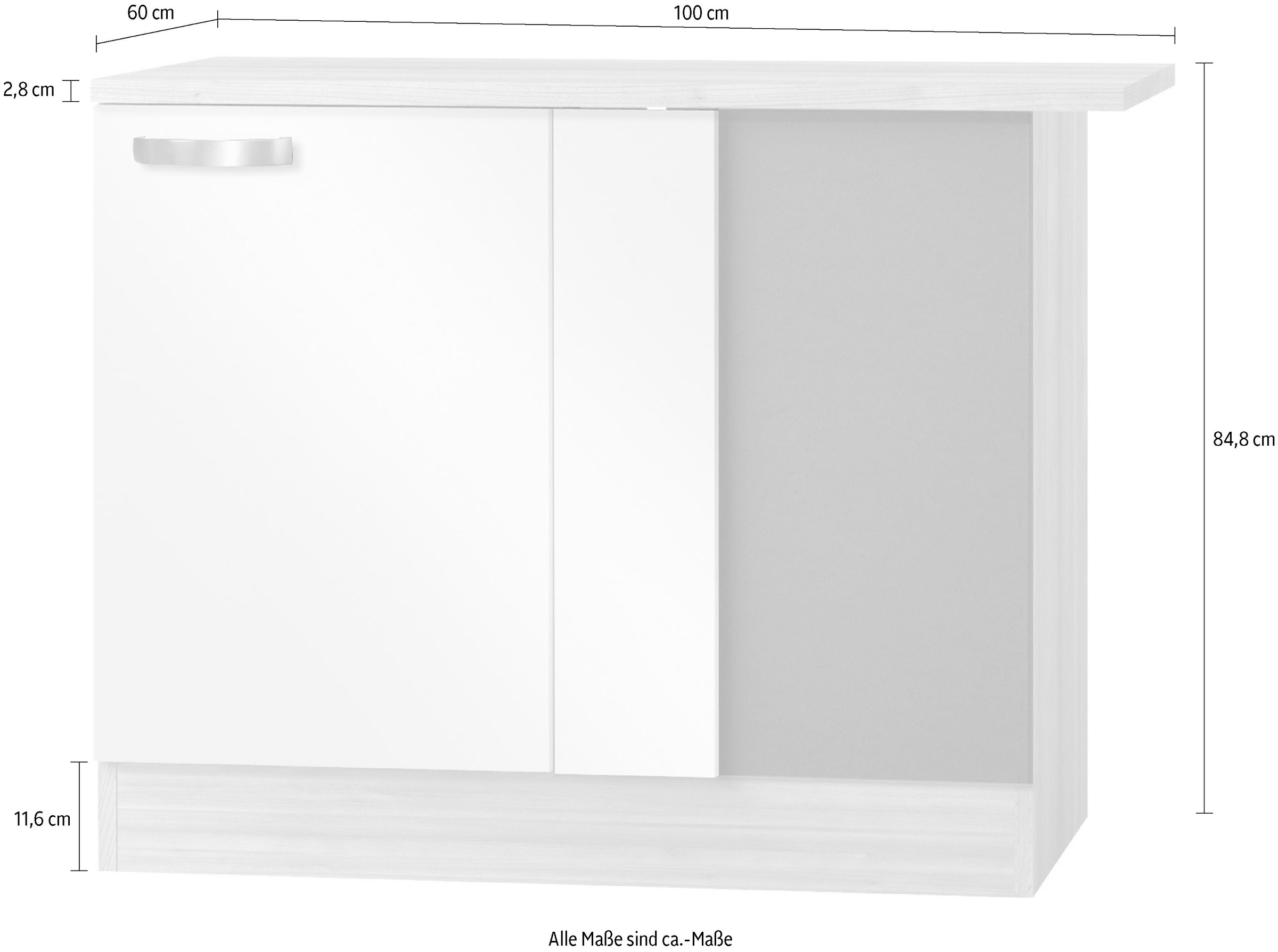 OPTIFIT Eckunterschrank »Faro«, mit Metallgriff, Breite 100 cm