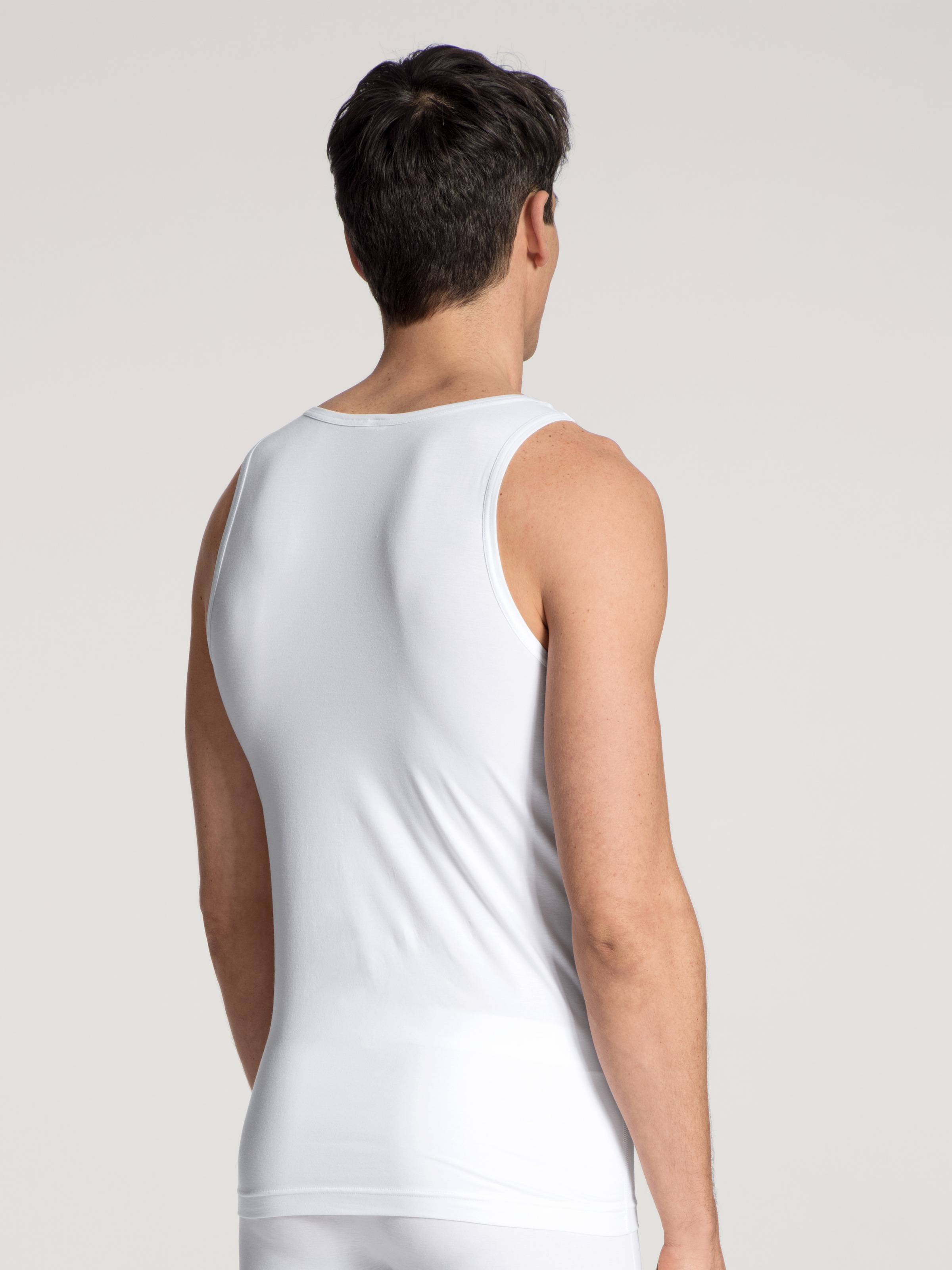 Tanktop CALIDA "Focus", Damen, Gr. M (50), weiß, Single Jersey, Obermaterial: 47% Lyocell (TENCEL™), 46% Baumwolle, 7% Elasthan, unifarben, körpernah, Rundhals, Tops Tanktop, Rundhals, Single Jersey Qualität, elastisch, schnelltrocknend 5