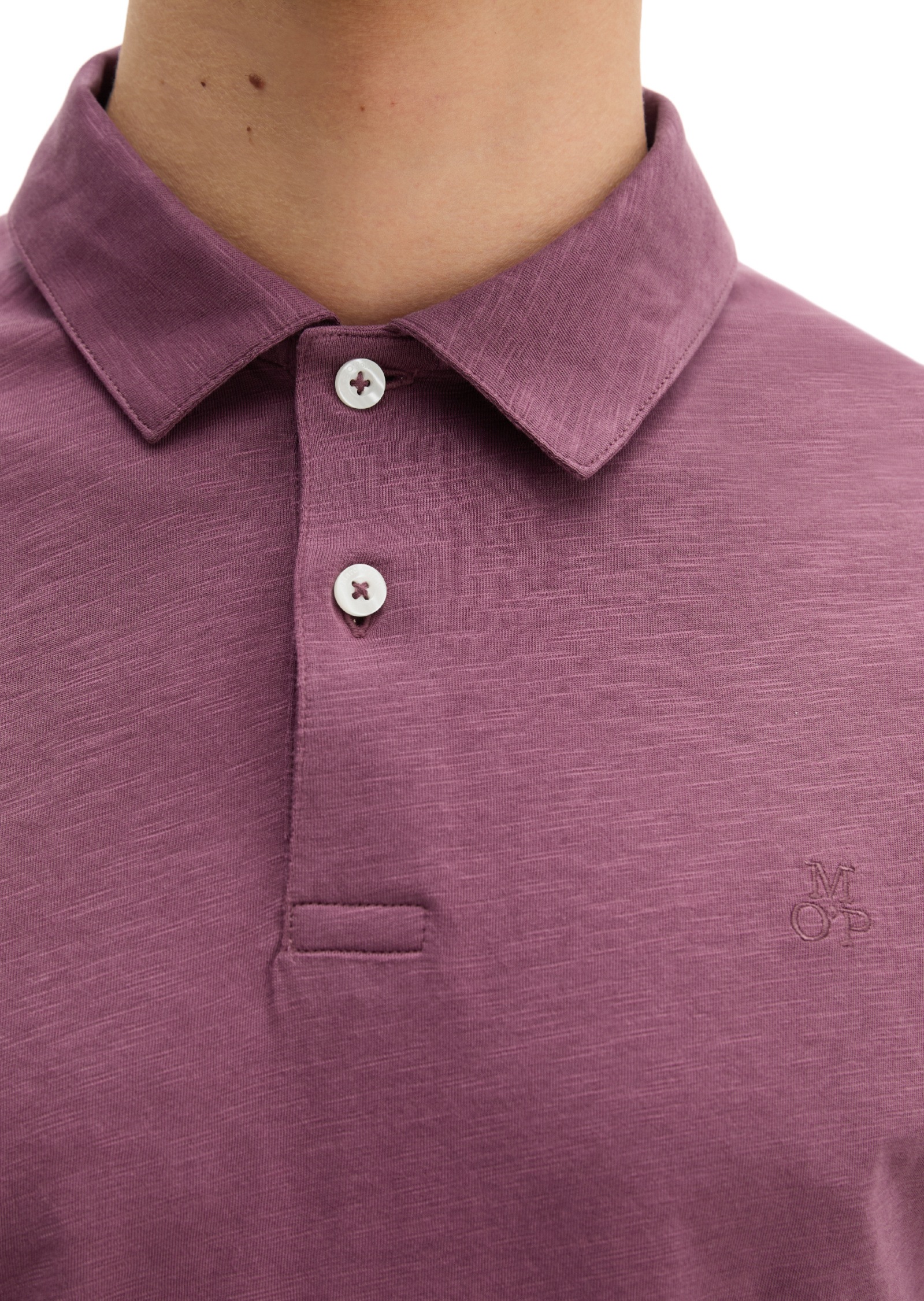 Poloshirt MARC O'POLO "aus weicher Bio-Baumwolle", Damen, Gr. L, acai rot, Obermaterial: 100% Baumwolle, unifarben, regular fit, Shirts 5