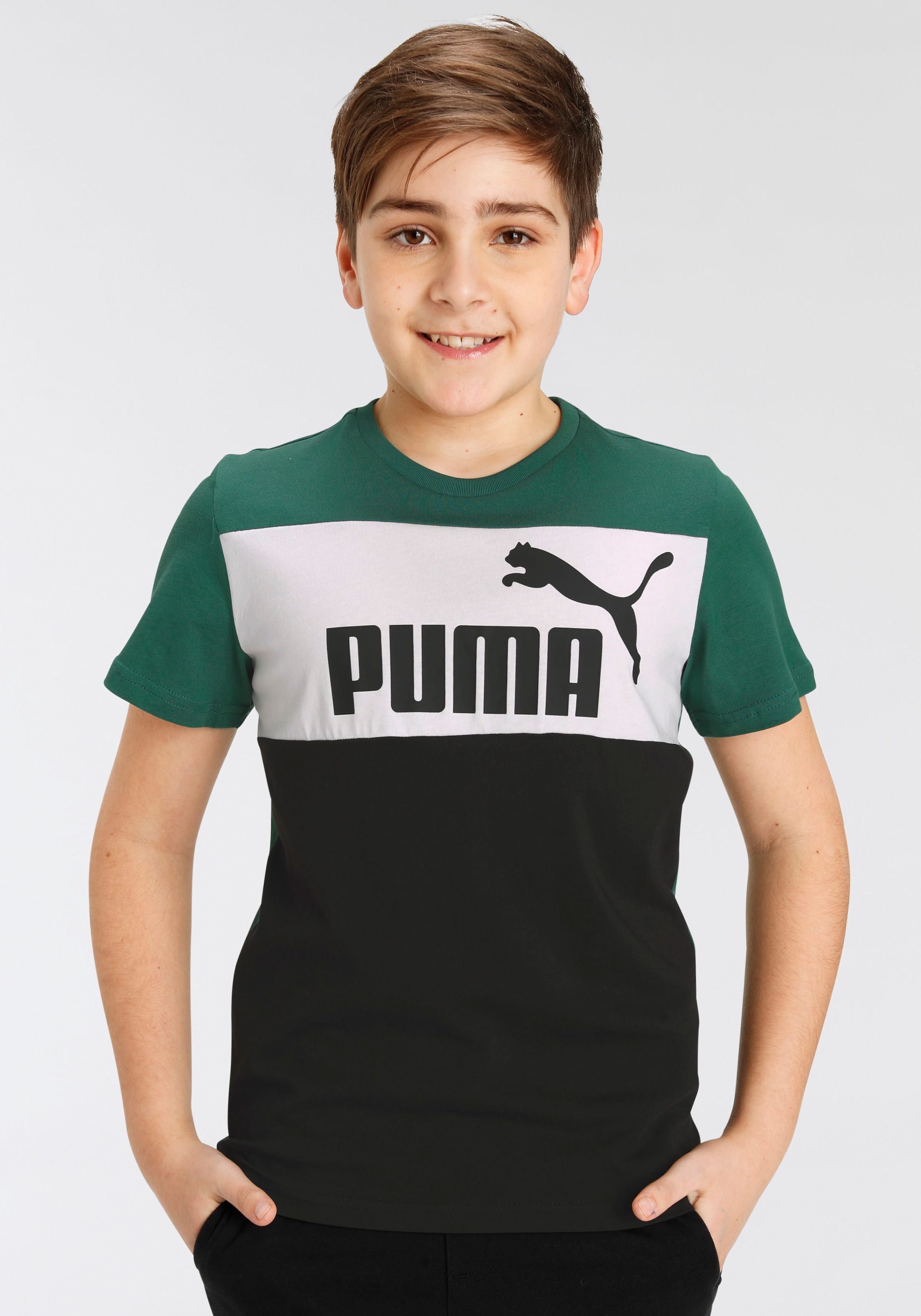 PUMA Kurzarmshirt »ESS BLOCK TEE- für Kinder« | BAUR
