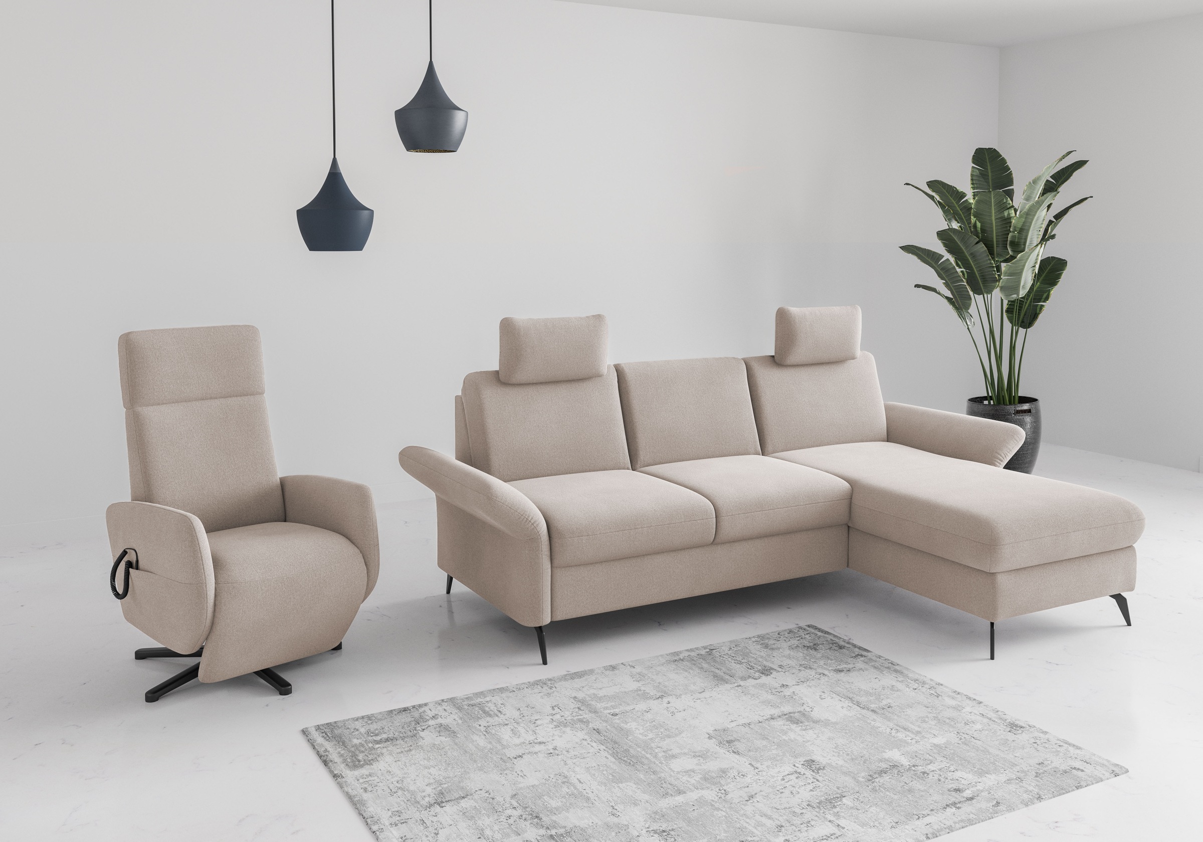 Home affaire Ecksofa »Rochelle«, wahlweise mit Bettfunktion, Bettkasten und Armteilverstellung