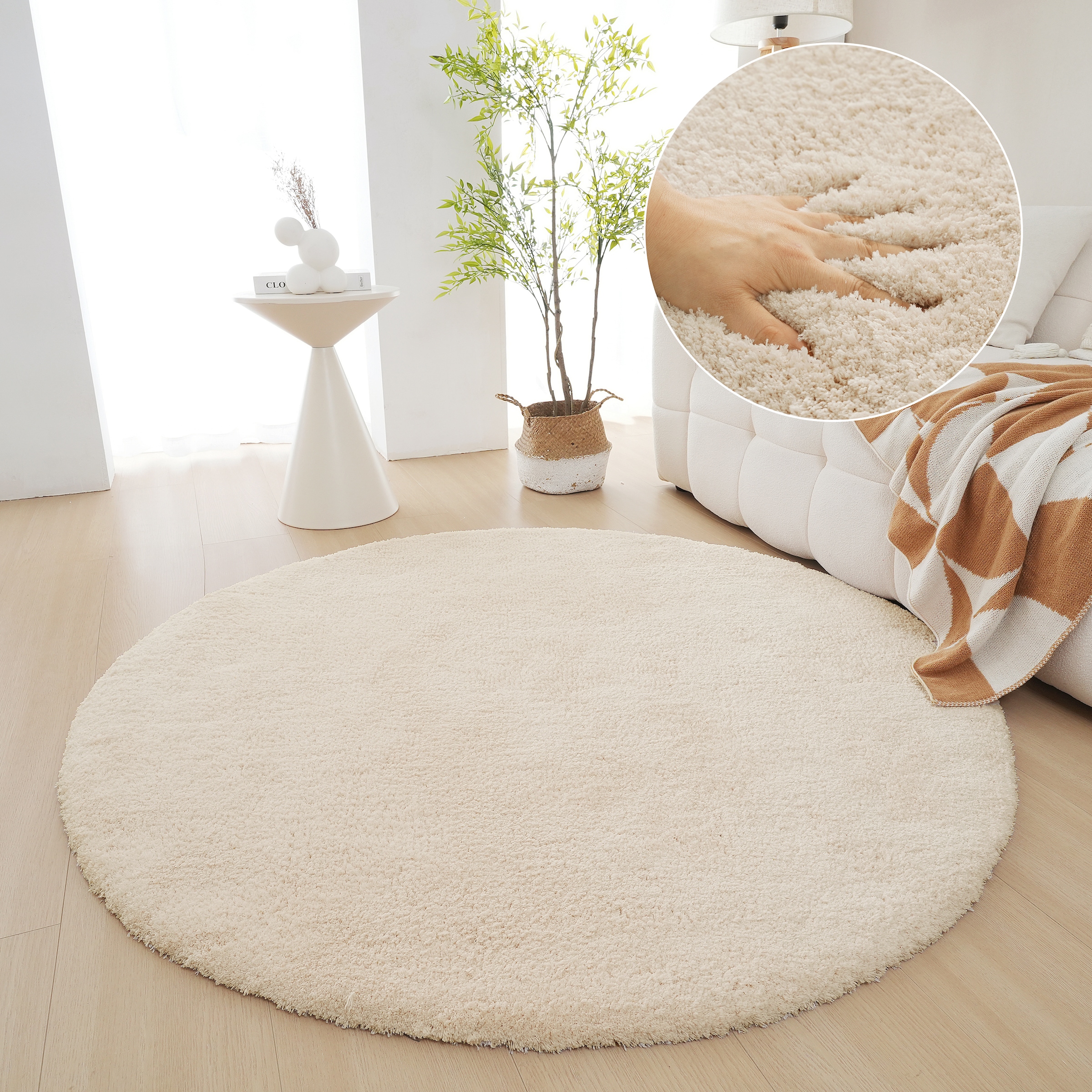 my home Hochflor-Teppich »Microfaser Teppich Magong, besonders weich, sehr feiner Flor« rund 25 mm Höhe unifarben, weiche Teppiche, Wohnzimmer, Schlafzimmer, Kinderzimmer