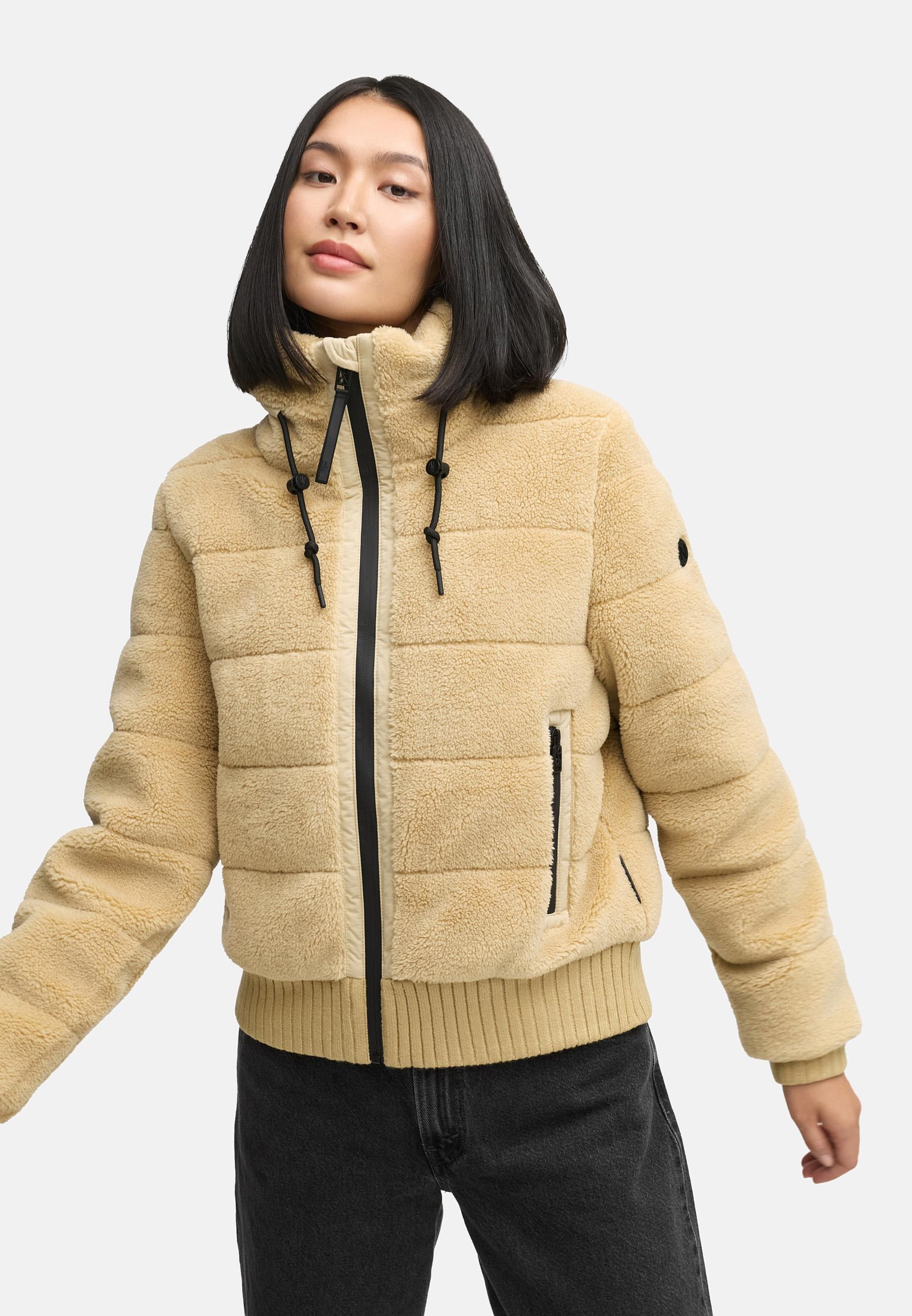 Navahoo Plüschjacke »Schneepuder 14«, warme Damen Teddyjacke für den Winter